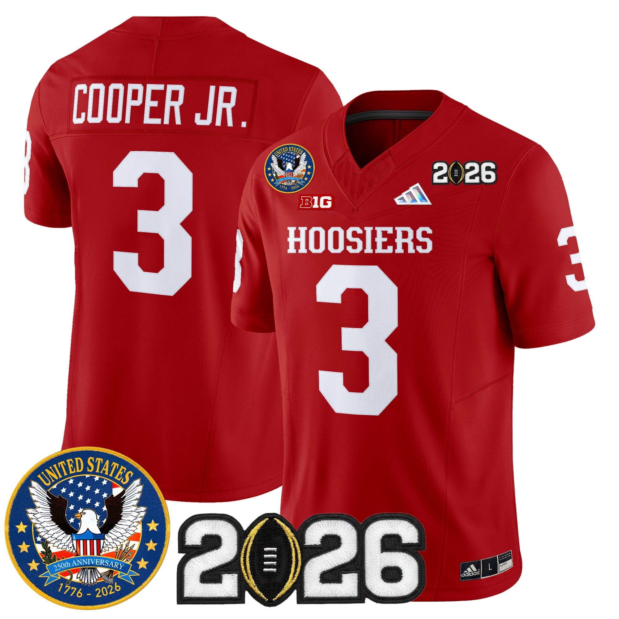 Men's Indiana Hoosiers "United States 250th Anniversary Patch" Vapor Limited Jersey - All Stitched