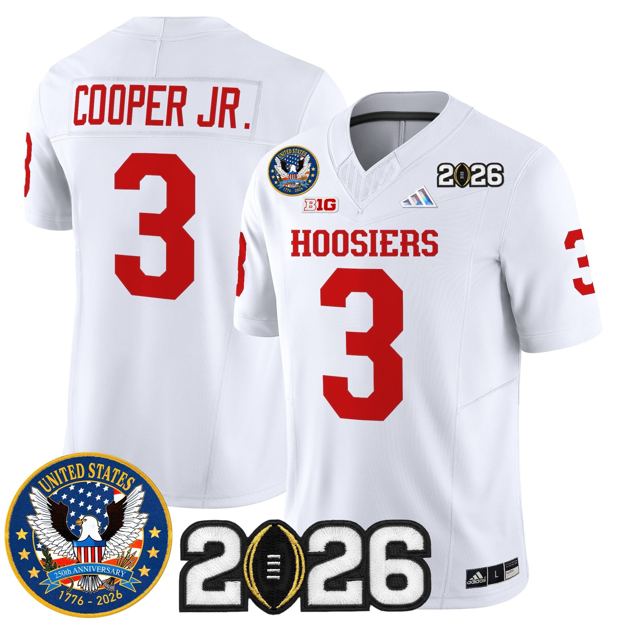 Men's Indiana Hoosiers "United States 250th Anniversary Patch" Vapor Limited Jersey - All Stitched