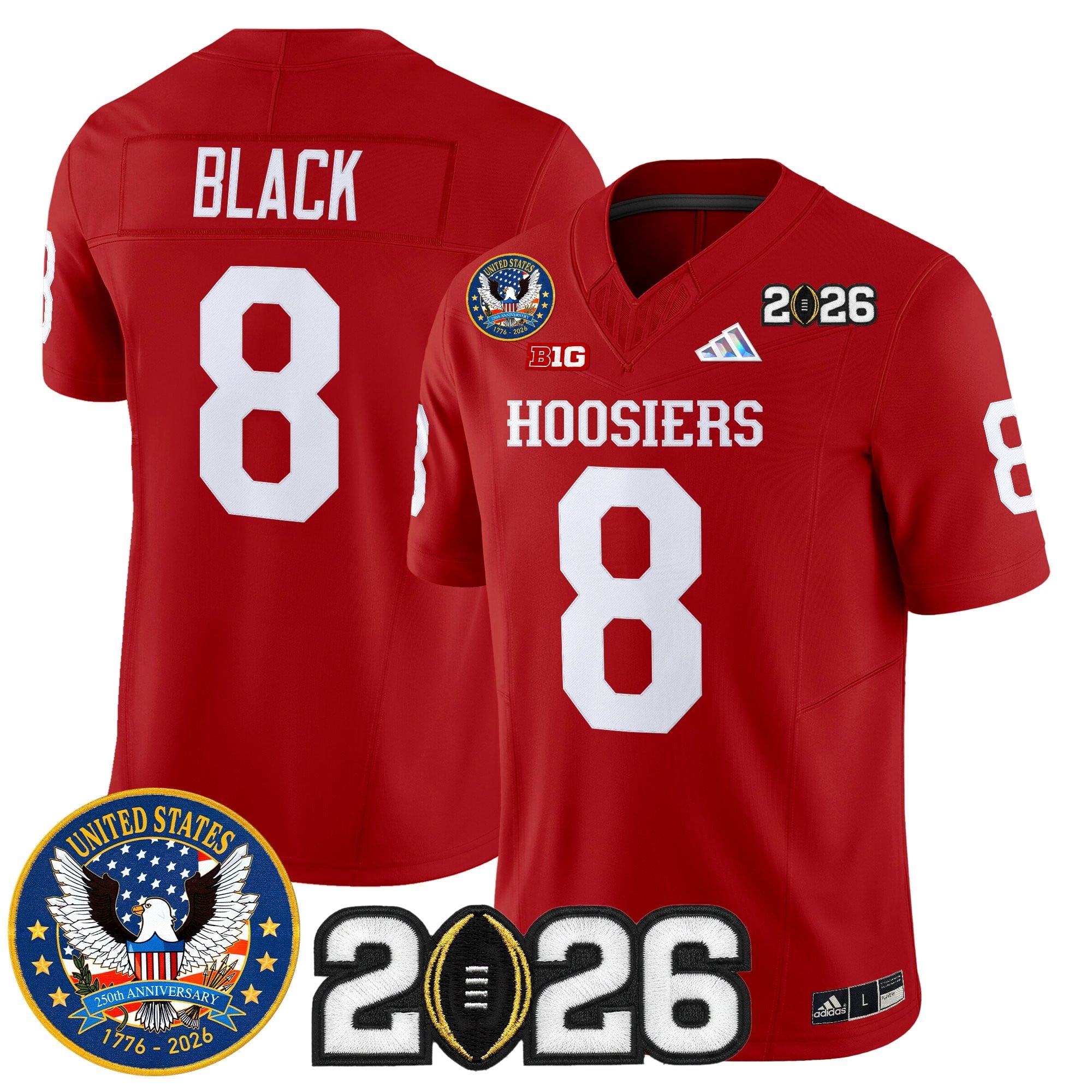 Men's Indiana Hoosiers "United States 250th Anniversary Patch" Vapor Limited Jersey - All Stitched