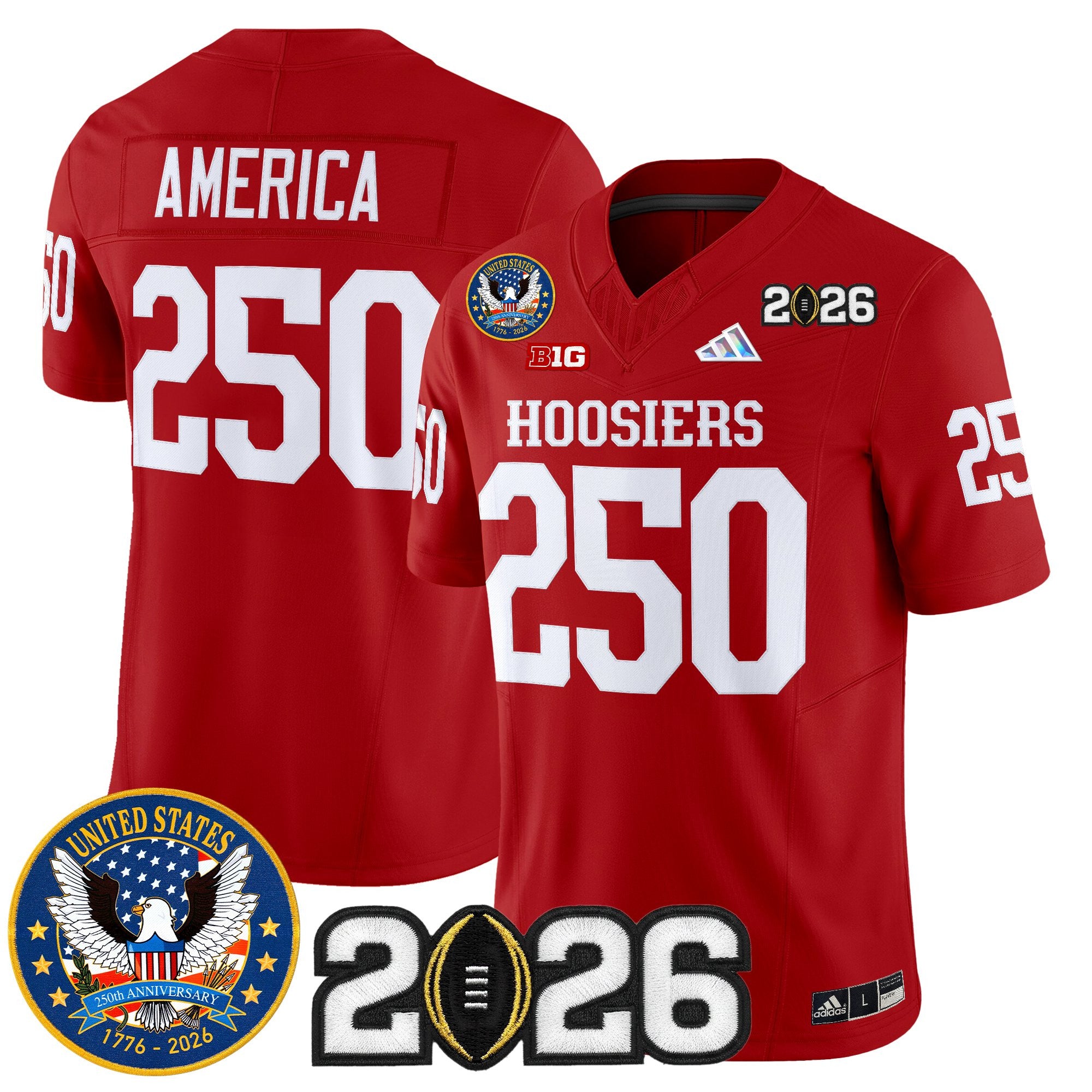 Men's Indiana Hoosiers "United States 250th Anniversary Patch" Vapor Limited Jersey - All Stitched