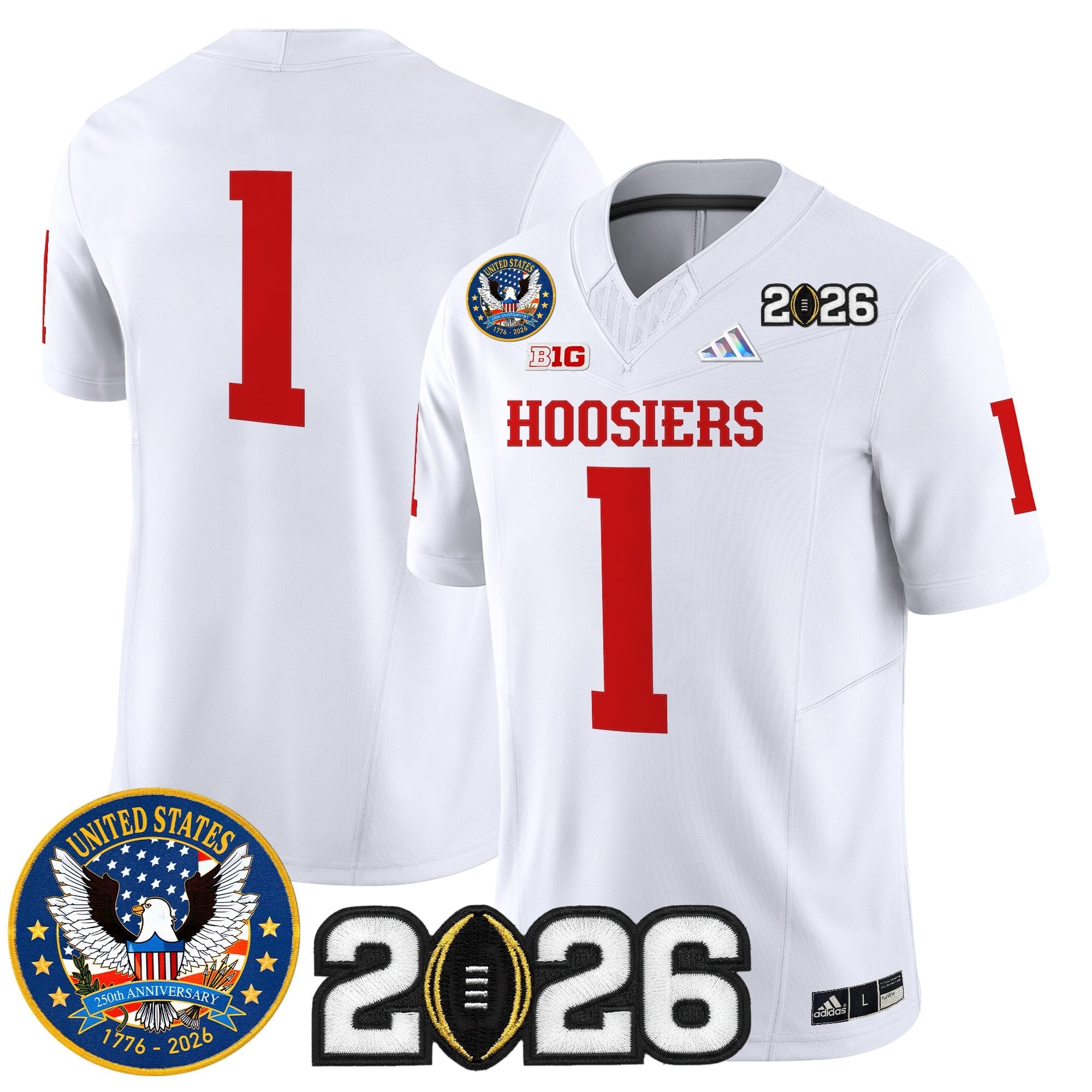 Men's Indiana Hoosiers "United States 250th Anniversary Patch" Vapor Limited Jersey - All Stitched