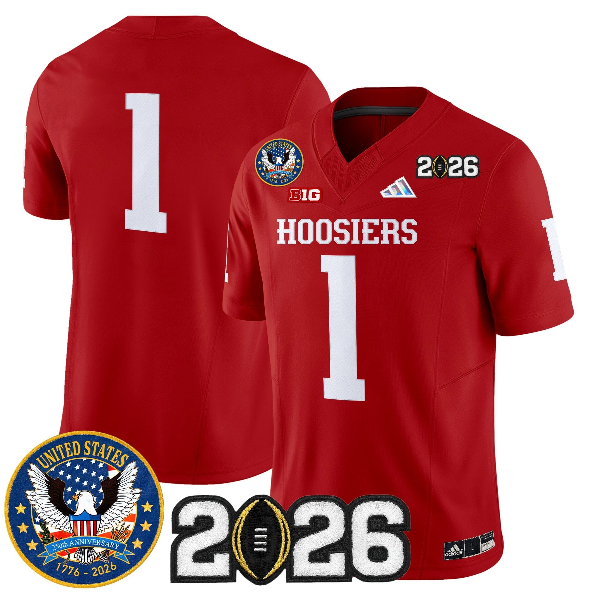 Men's Indiana Hoosiers "United States 250th Anniversary Patch" Vapor Limited Jersey - All Stitched