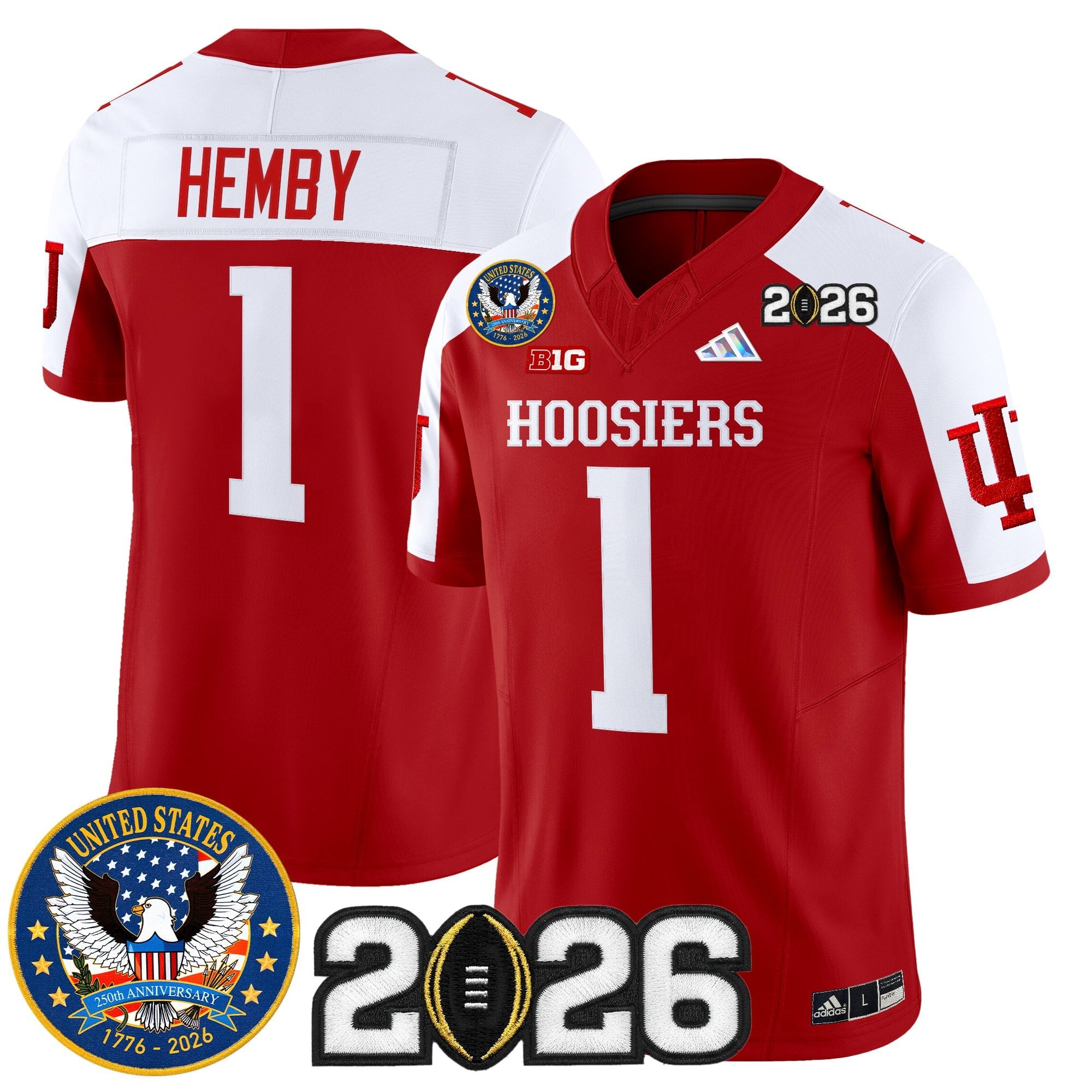 Men's Indiana Hoosiers "United States 250th Anniversary Patch" Vapor Limited Jersey - All Stitched