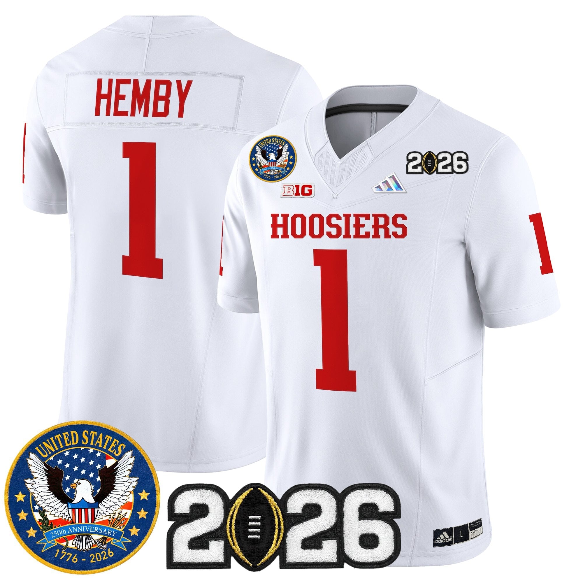 Men's Indiana Hoosiers "United States 250th Anniversary Patch" Vapor Limited Jersey - All Stitched