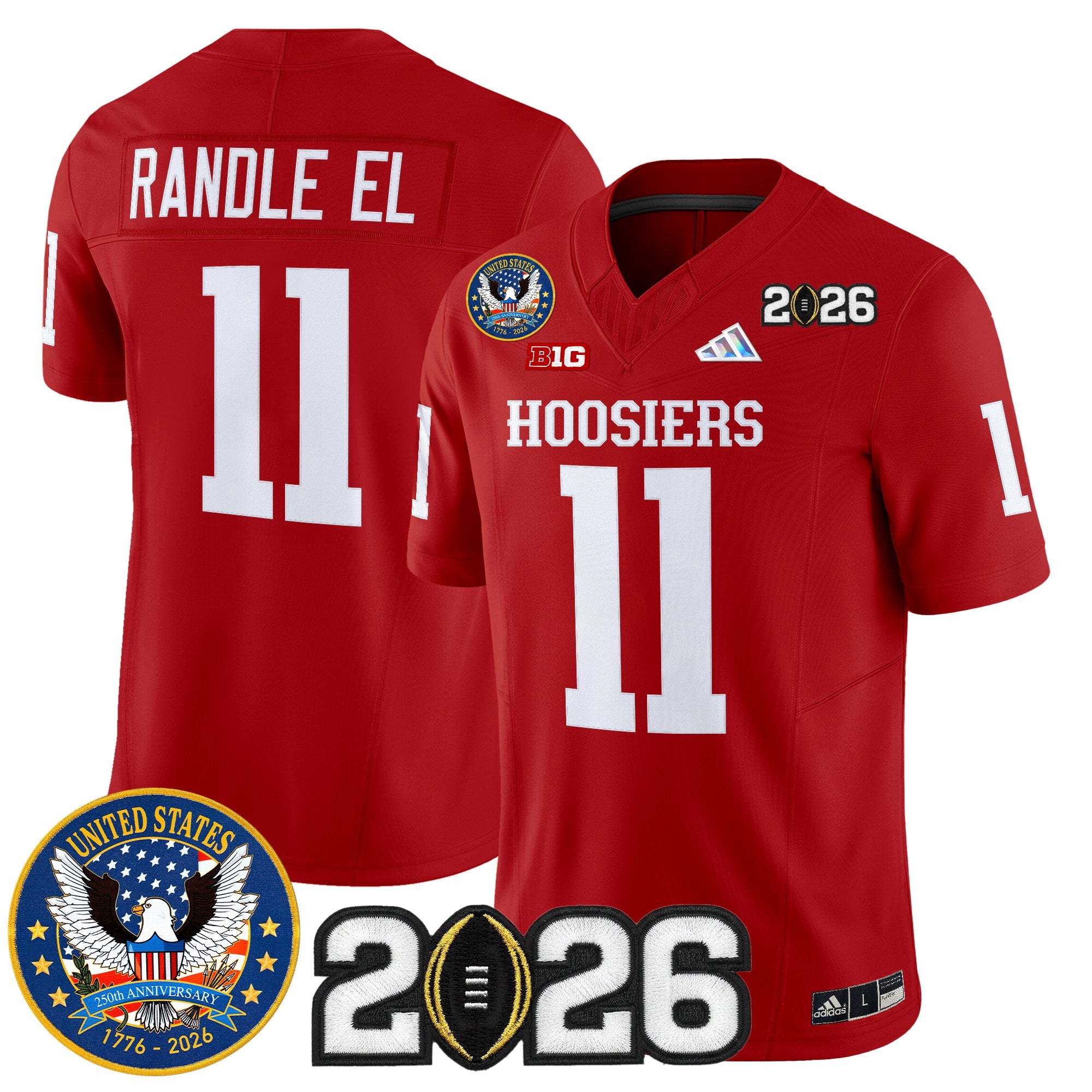 Men's Indiana Hoosiers "United States 250th Anniversary Patch" Vapor Limited Jersey - All Stitched