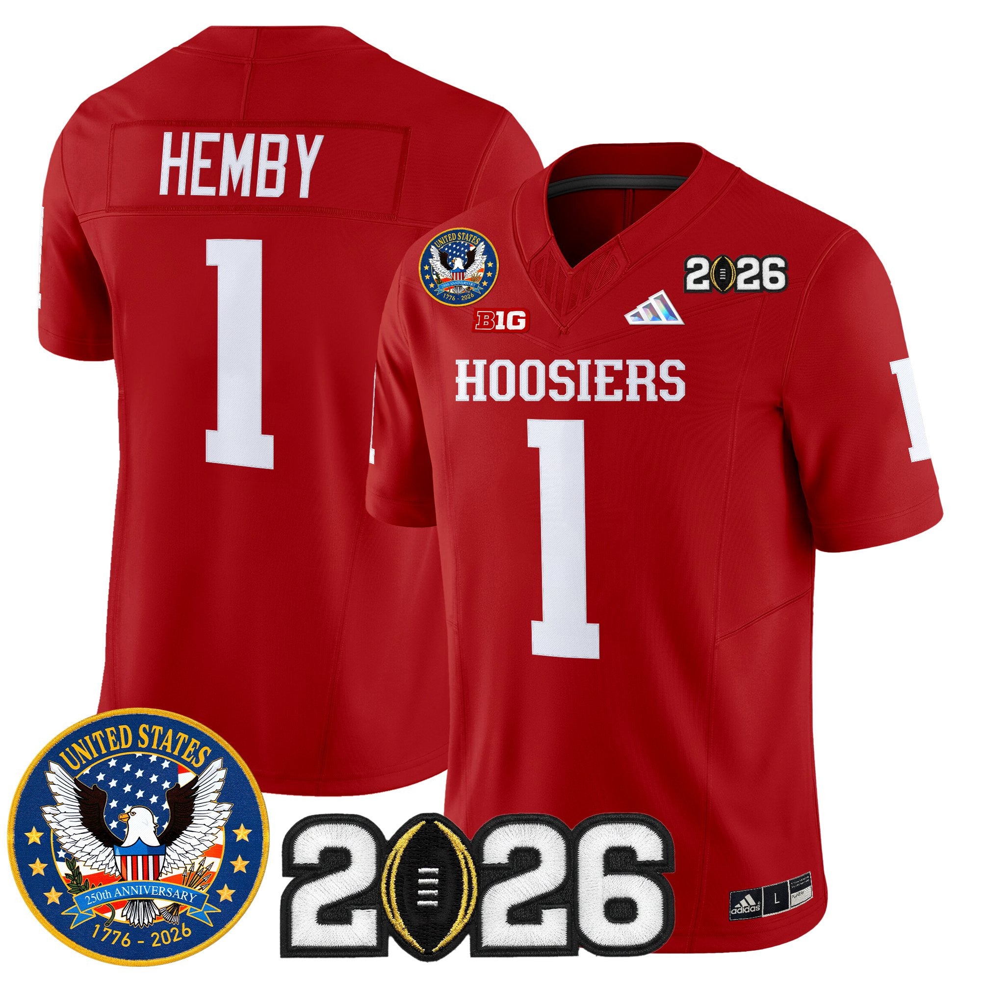 Men's Indiana Hoosiers "United States 250th Anniversary Patch" Vapor Limited Jersey - All Stitched