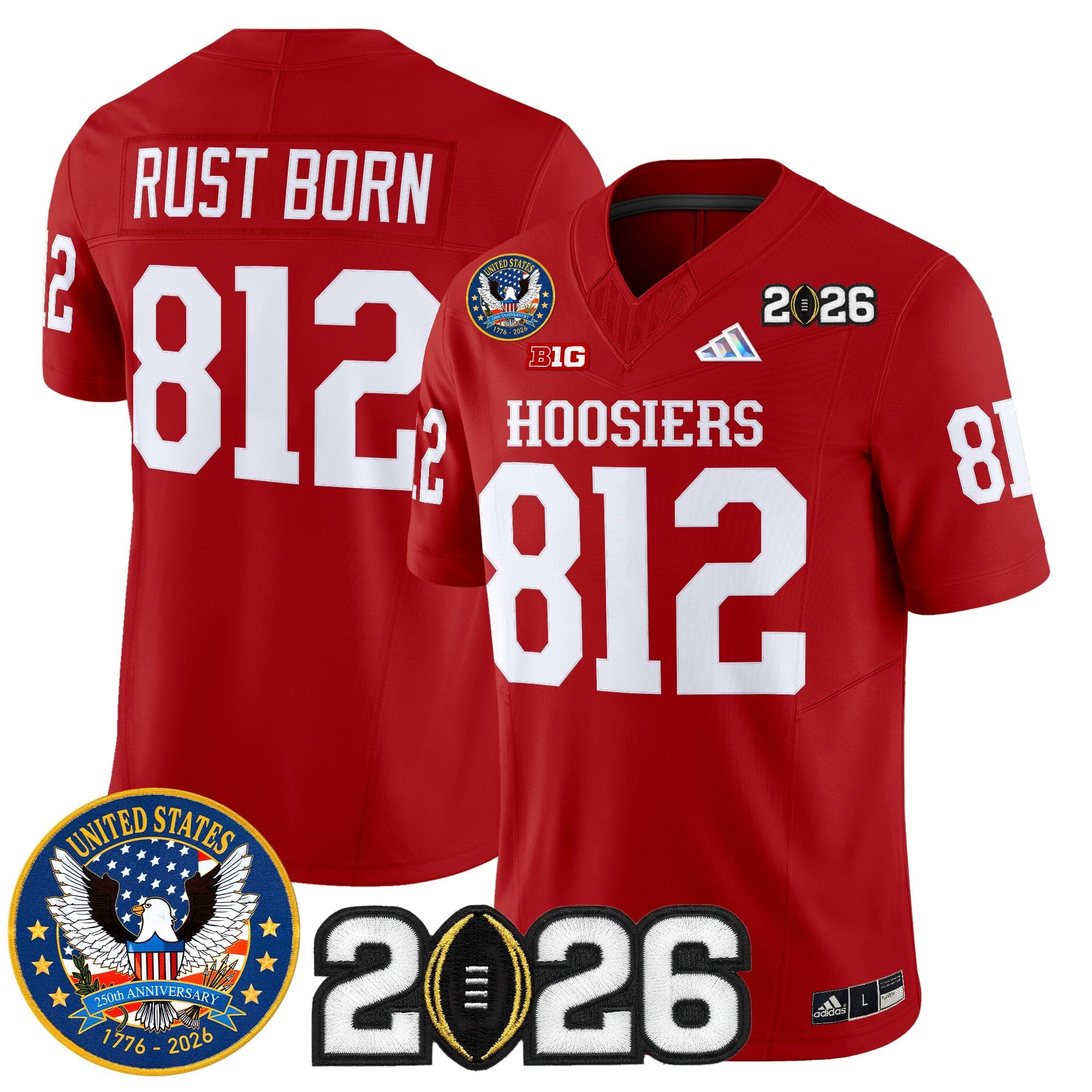 Men's Indiana Hoosiers "United States 250th Anniversary Patch" Vapor Limited Jersey - All Stitched