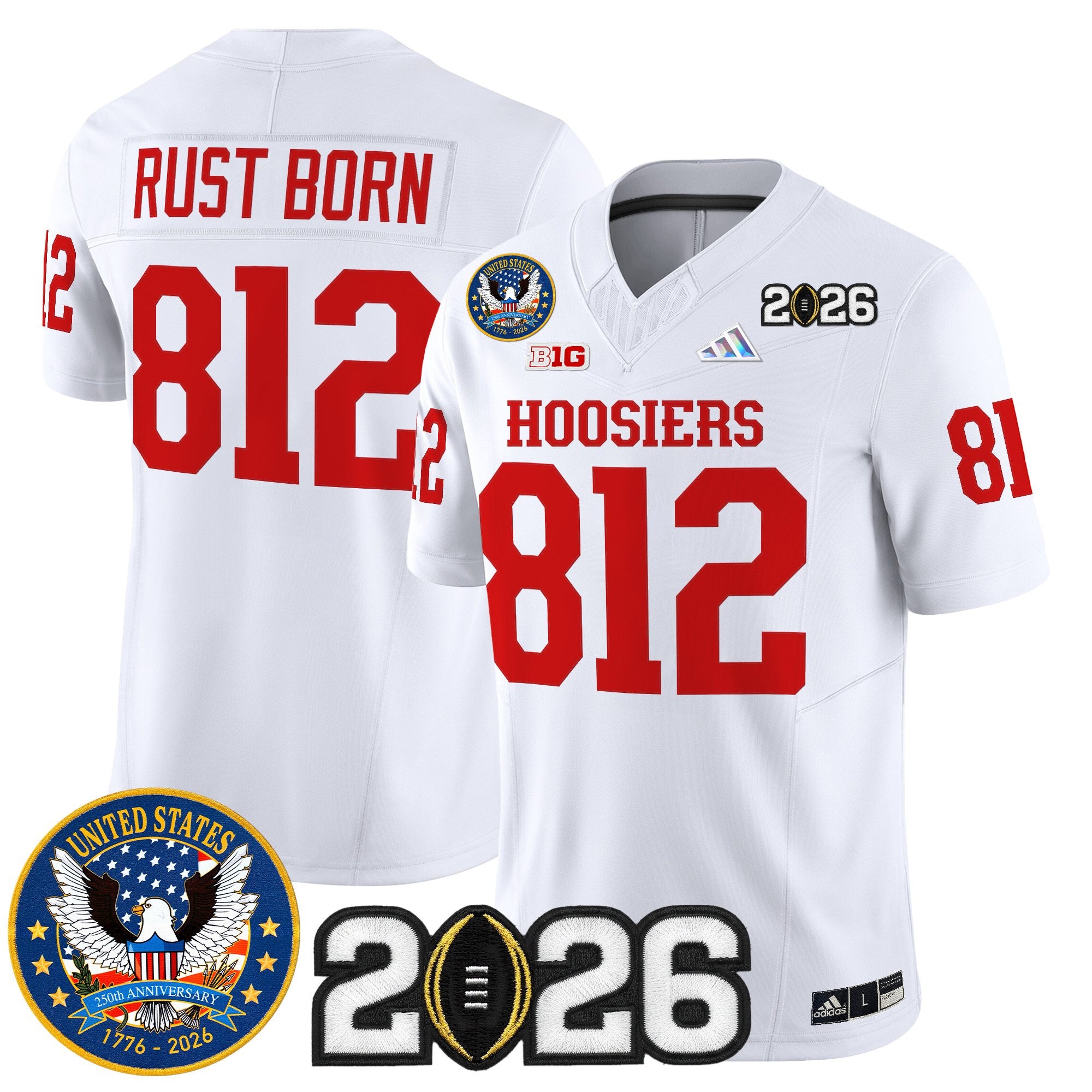 Men's Indiana Hoosiers "United States 250th Anniversary Patch" Vapor Limited Jersey - All Stitched