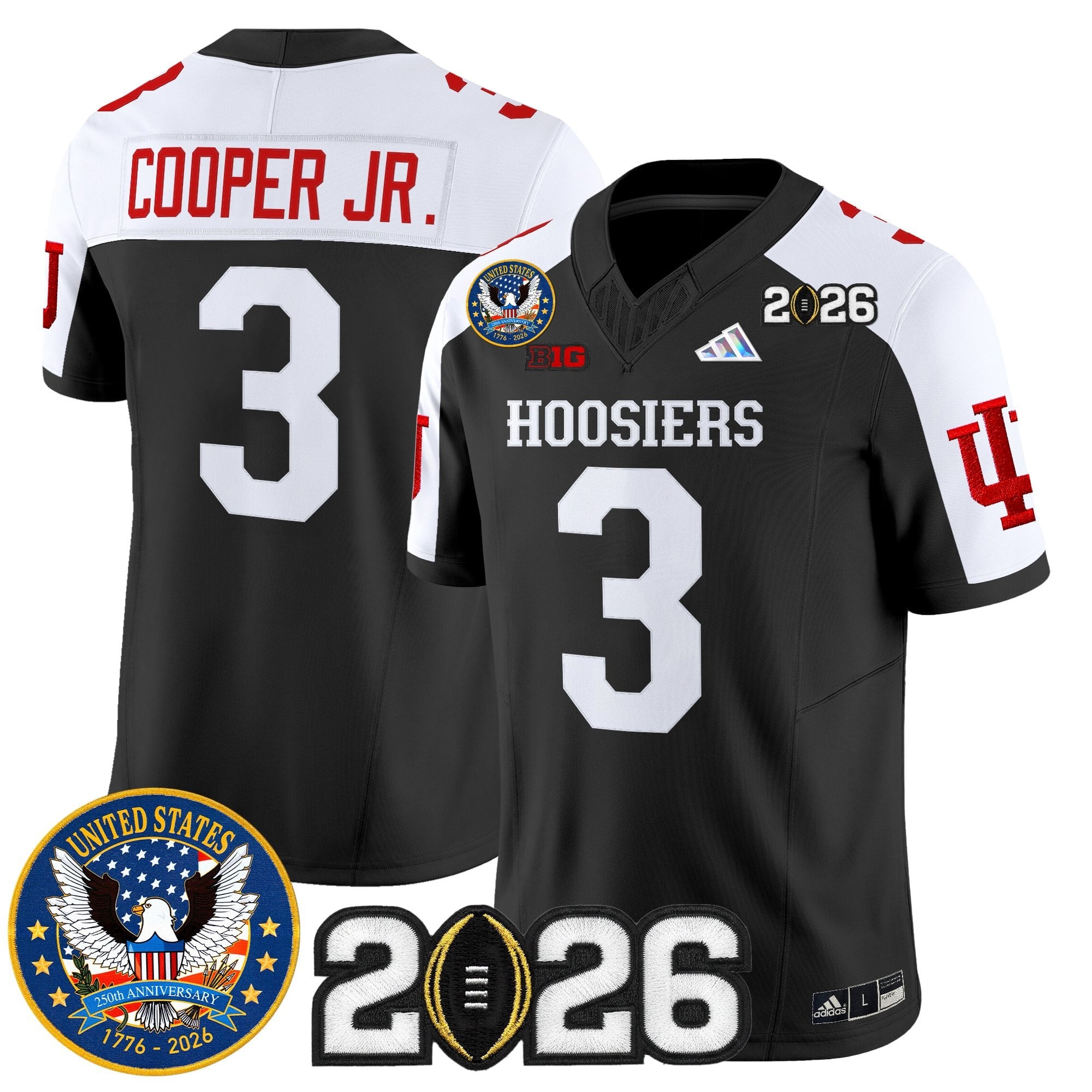 Men's Indiana Hoosiers "United States 250th Anniversary Patch" Vapor Limited Jersey - All Stitched