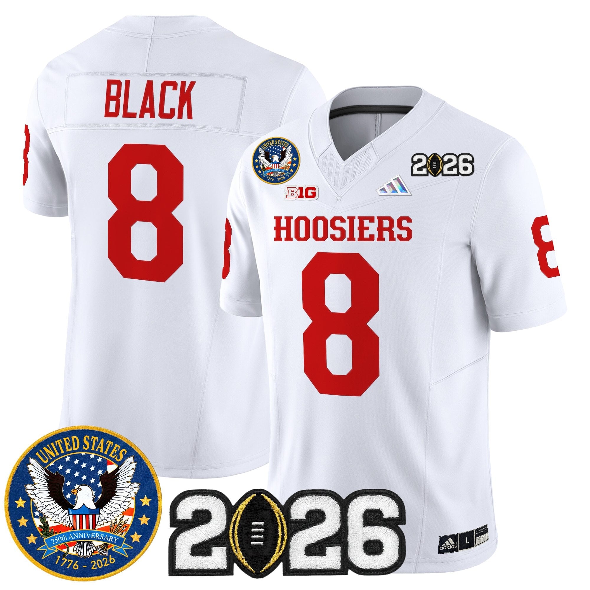 Men's Indiana Hoosiers "United States 250th Anniversary Patch" Vapor Limited Jersey - All Stitched