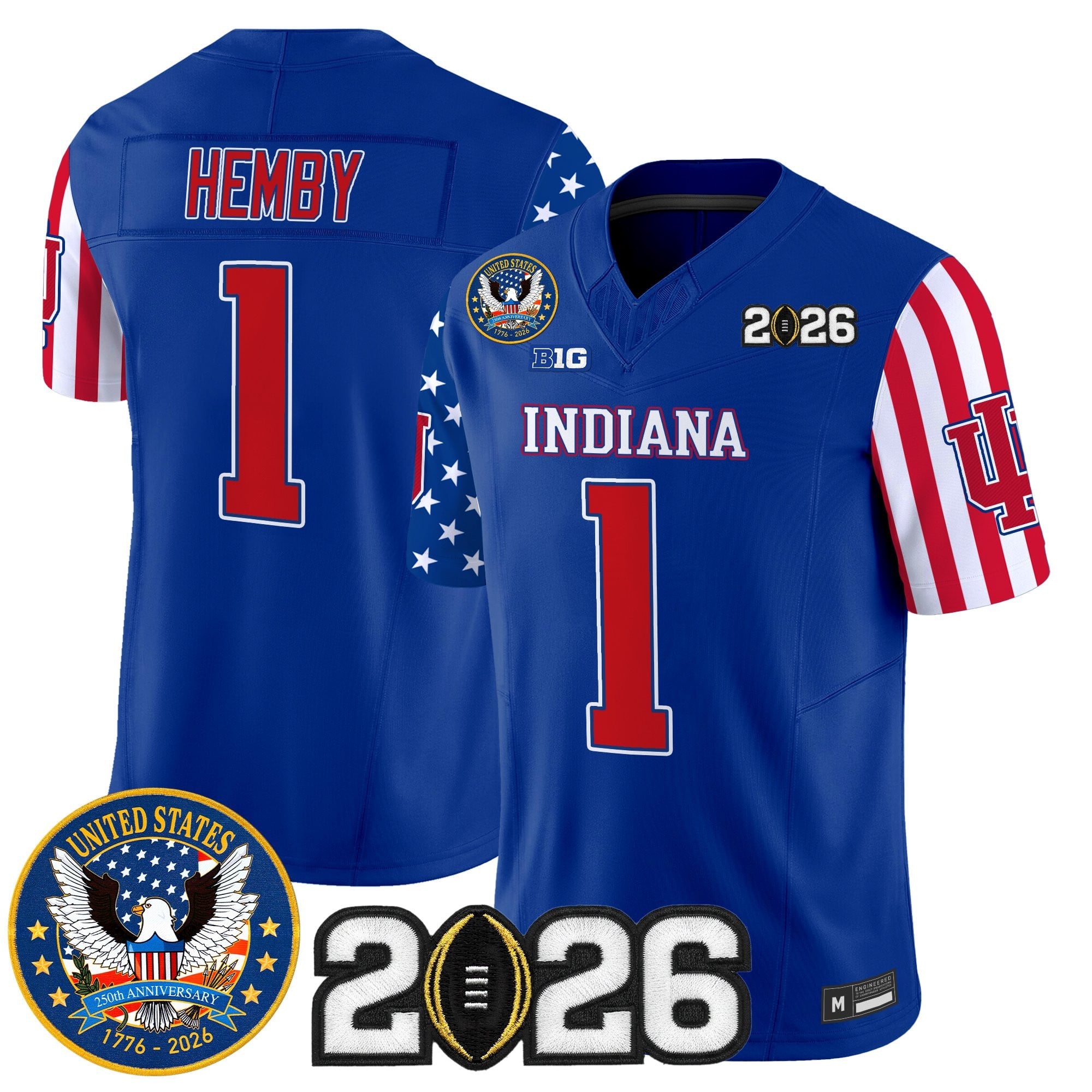 Men's Indiana Hoosiers "America250 Edition" Vapor Limited Jersey - 2026 CFP Final Patch - All Stitched