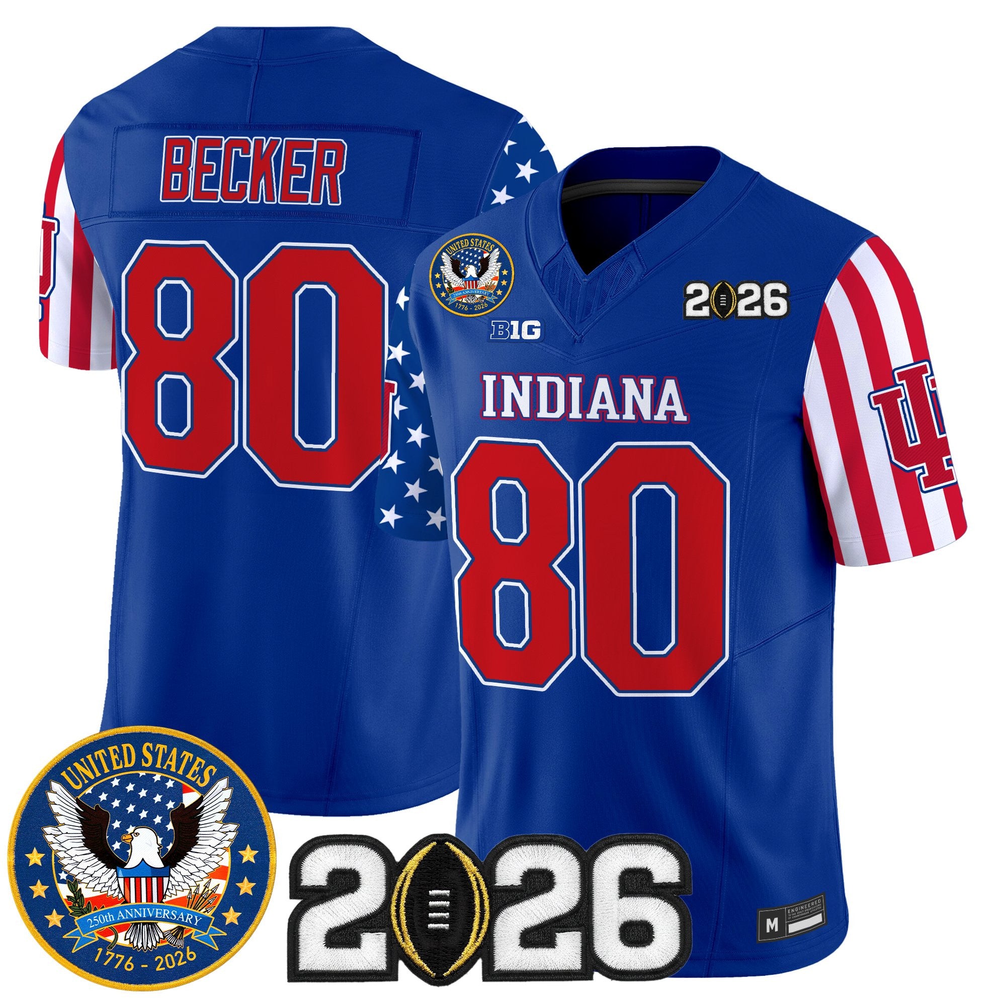Men's Indiana Hoosiers "America250 Edition" Vapor Limited Jersey - 2026 CFP Final Patch - All Stitched