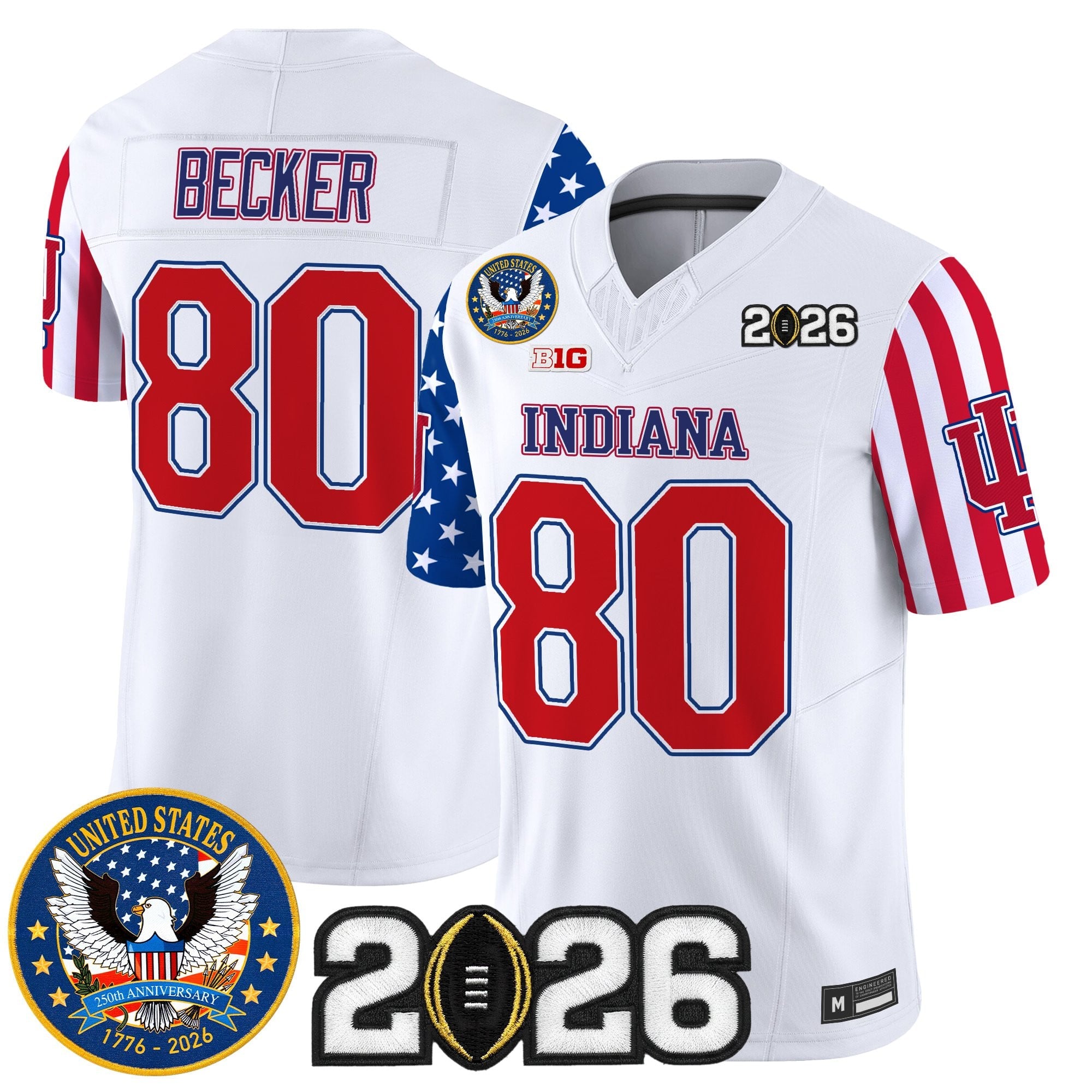 Men's Indiana Hoosiers "America250 Edition" Vapor Limited Jersey - 2026 CFP Final Patch - All Stitched