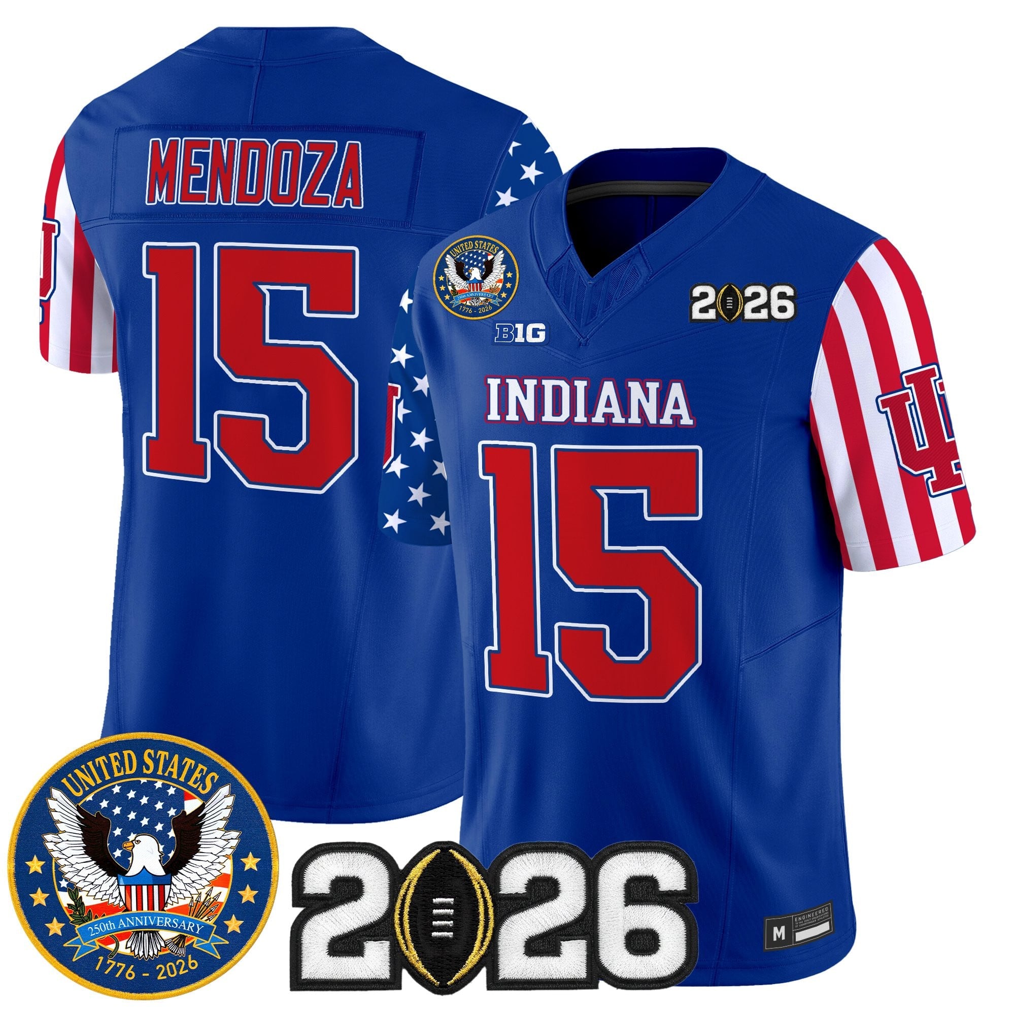 Men's Indiana Hoosiers "America250 Edition" Vapor Limited Jersey - 2026 CFP Final Patch - All Stitched