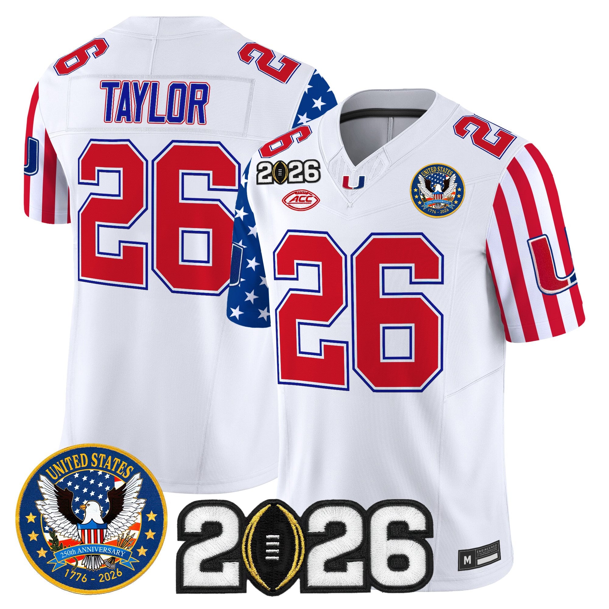 Men's Miami Hurricanes "America250 Edition" Vapor Limited Jersey - 2026 CFP Final Patch - All Stitched