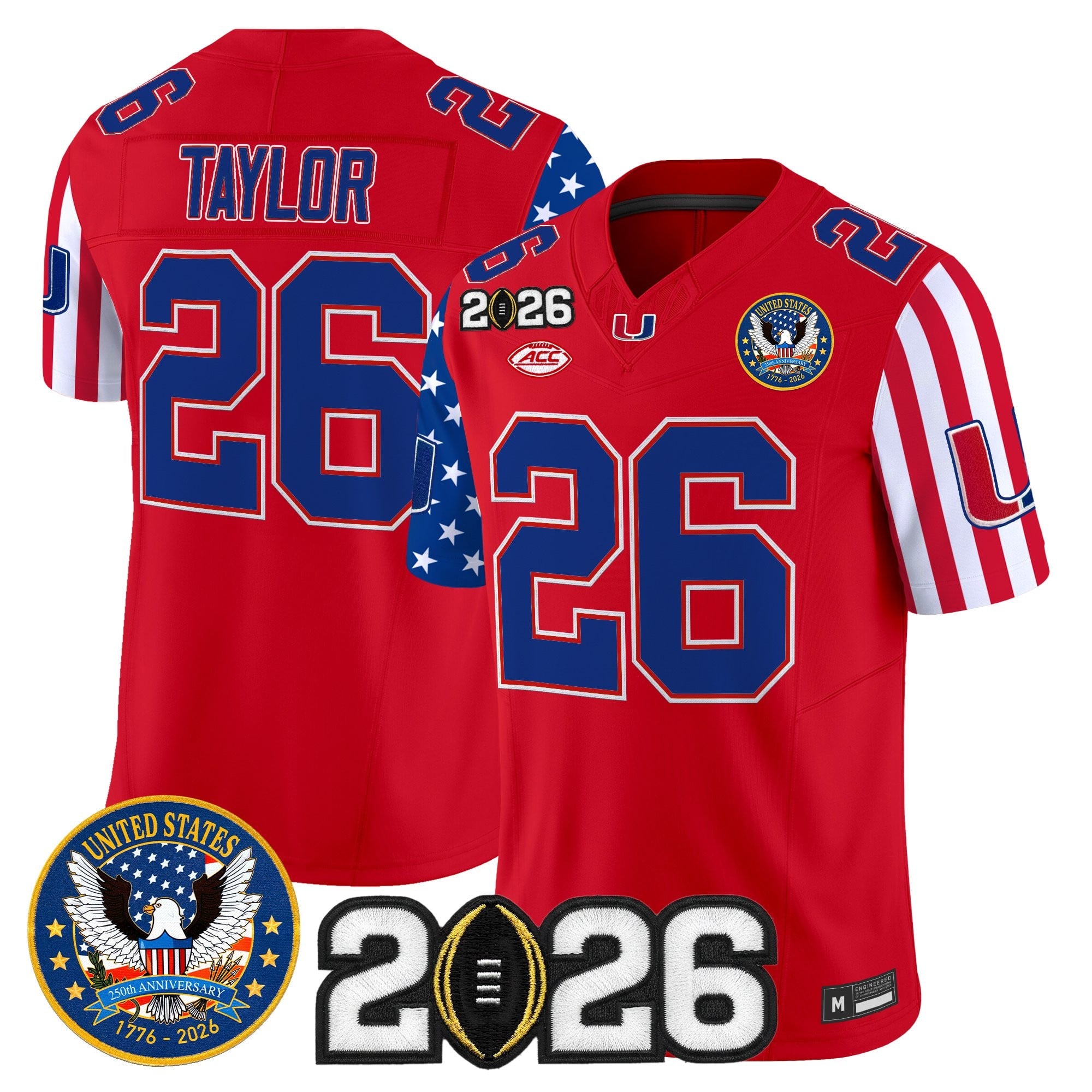 Men's Miami Hurricanes "America250 Edition" Vapor Limited Jersey - 2026 CFP Final Patch - All Stitched