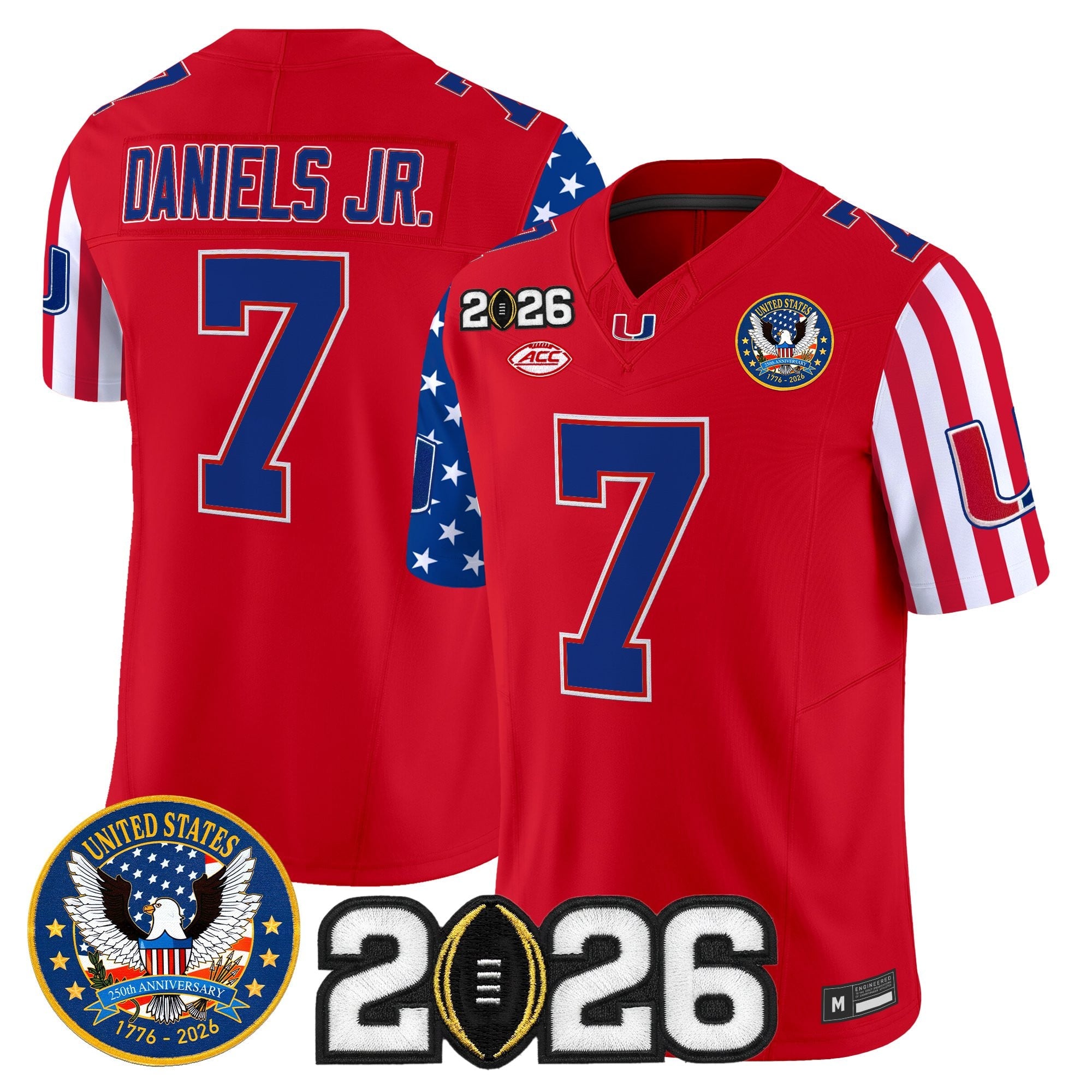Men's Miami Hurricanes "America250 Edition" Vapor Limited Jersey - 2026 CFP Final Patch - All Stitched