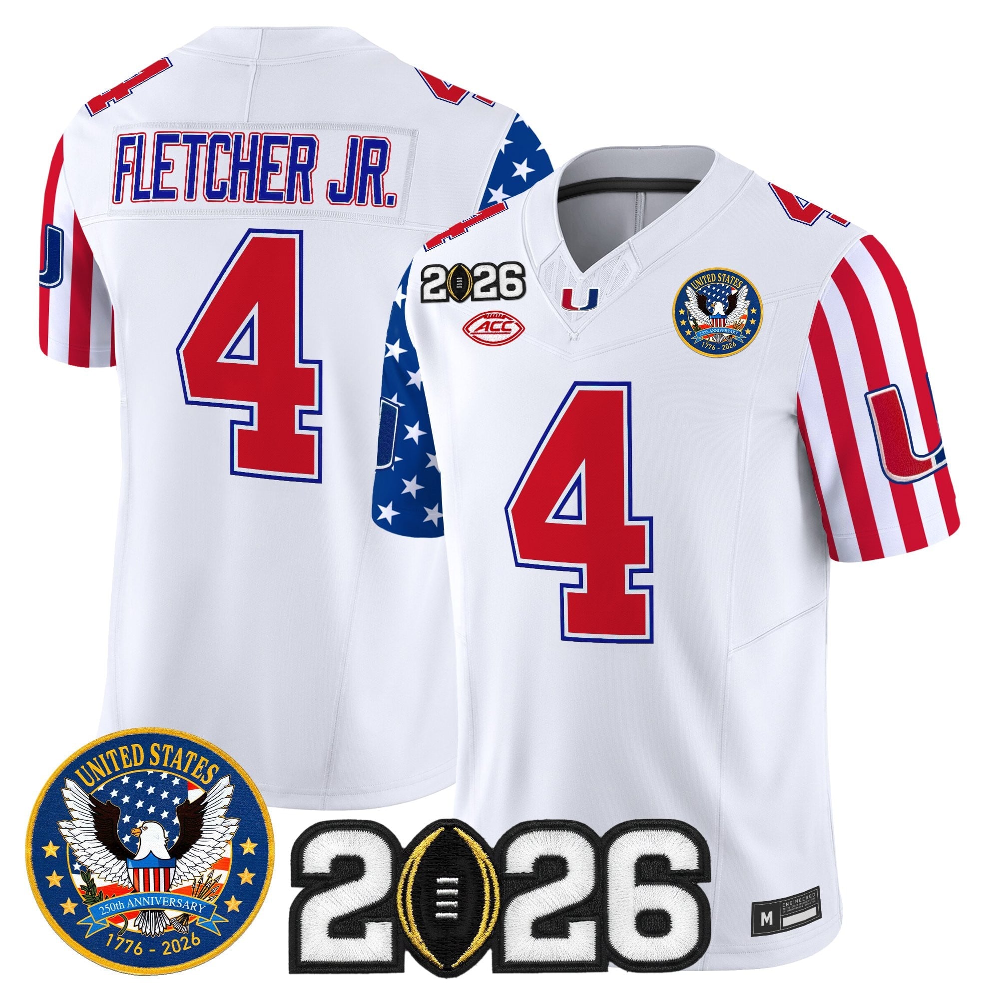 Men's Miami Hurricanes "America250 Edition" Vapor Limited Jersey - 2026 CFP Final Patch - All Stitched