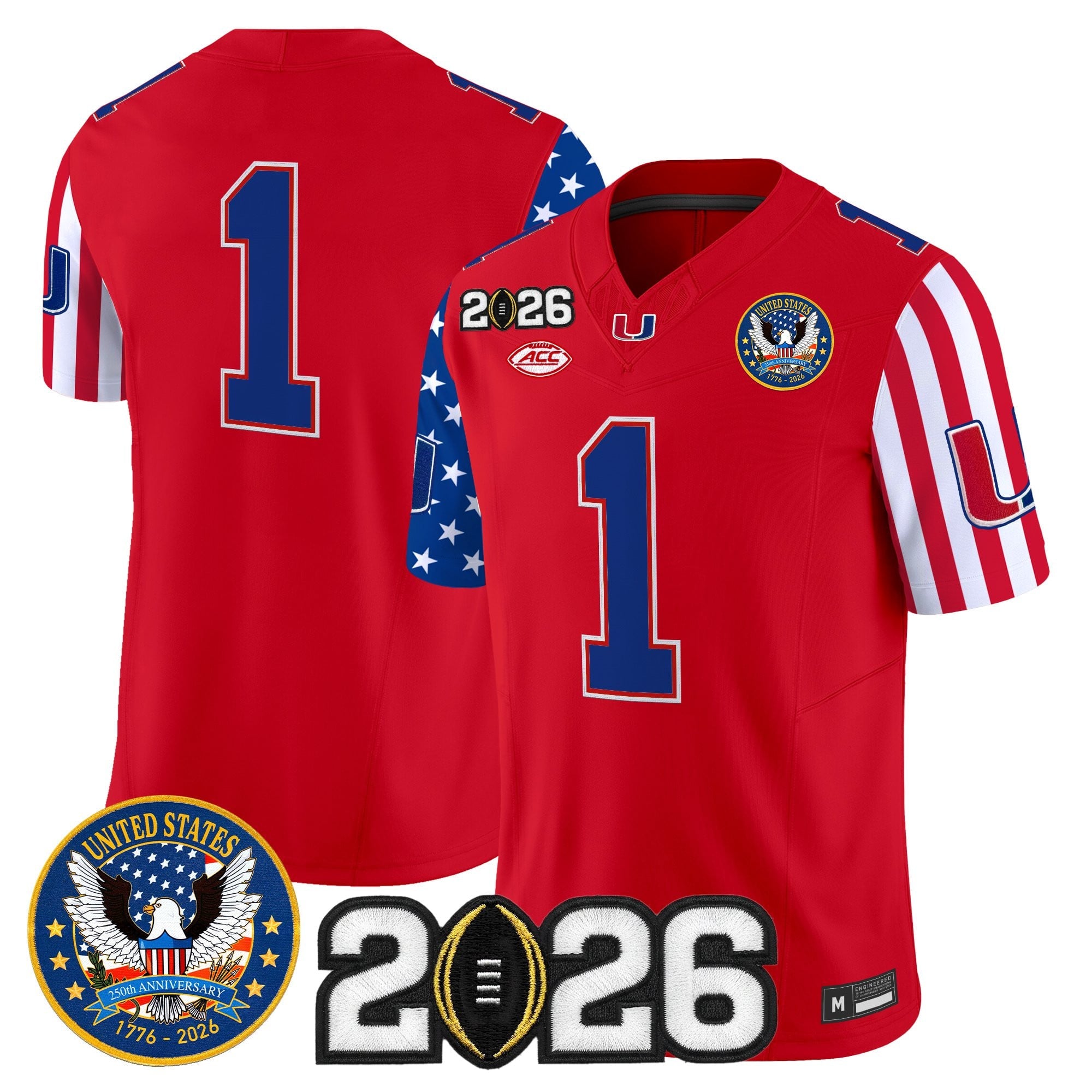 Men's Miami Hurricanes "America250 Edition" Vapor Limited Jersey - 2026 CFP Final Patch - All Stitched