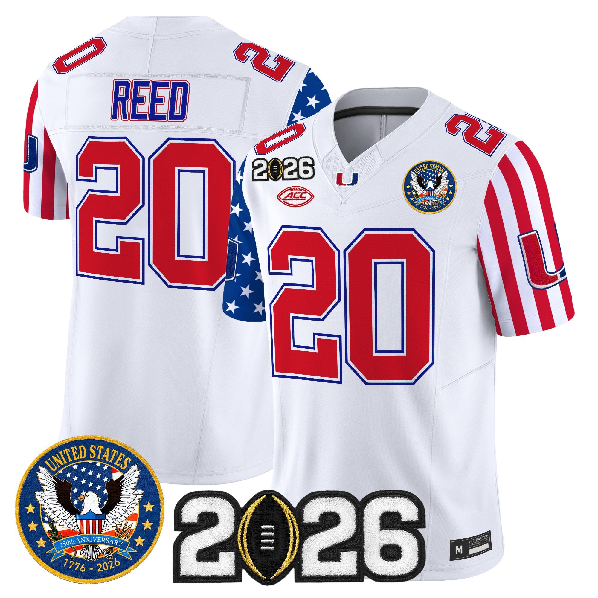 Men's Miami Hurricanes "America250 Edition" Vapor Limited Jersey - 2026 CFP Final Patch - All Stitched