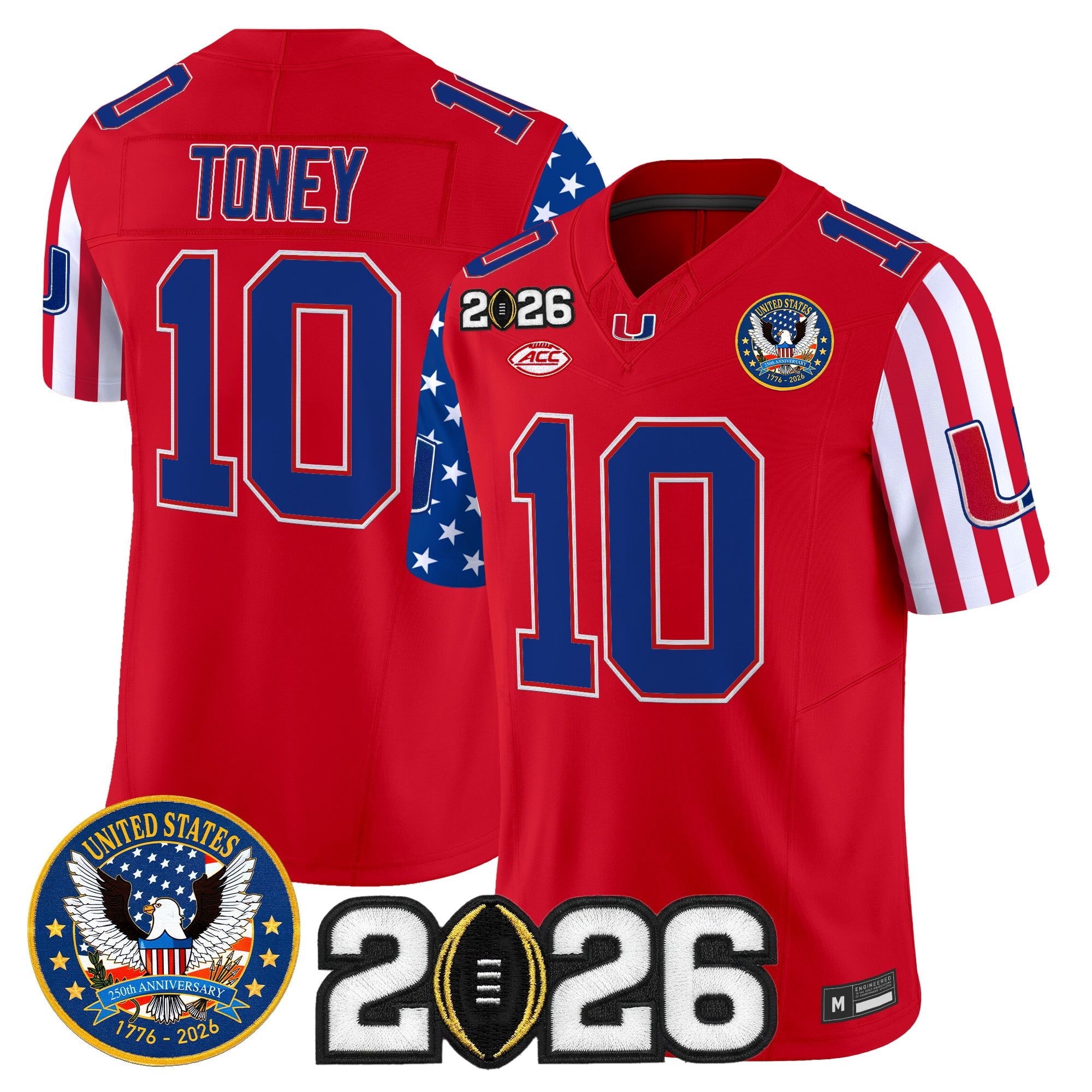 Men's Miami Hurricanes "America250 Edition" Vapor Limited Jersey - 2026 CFP Final Patch - All Stitched