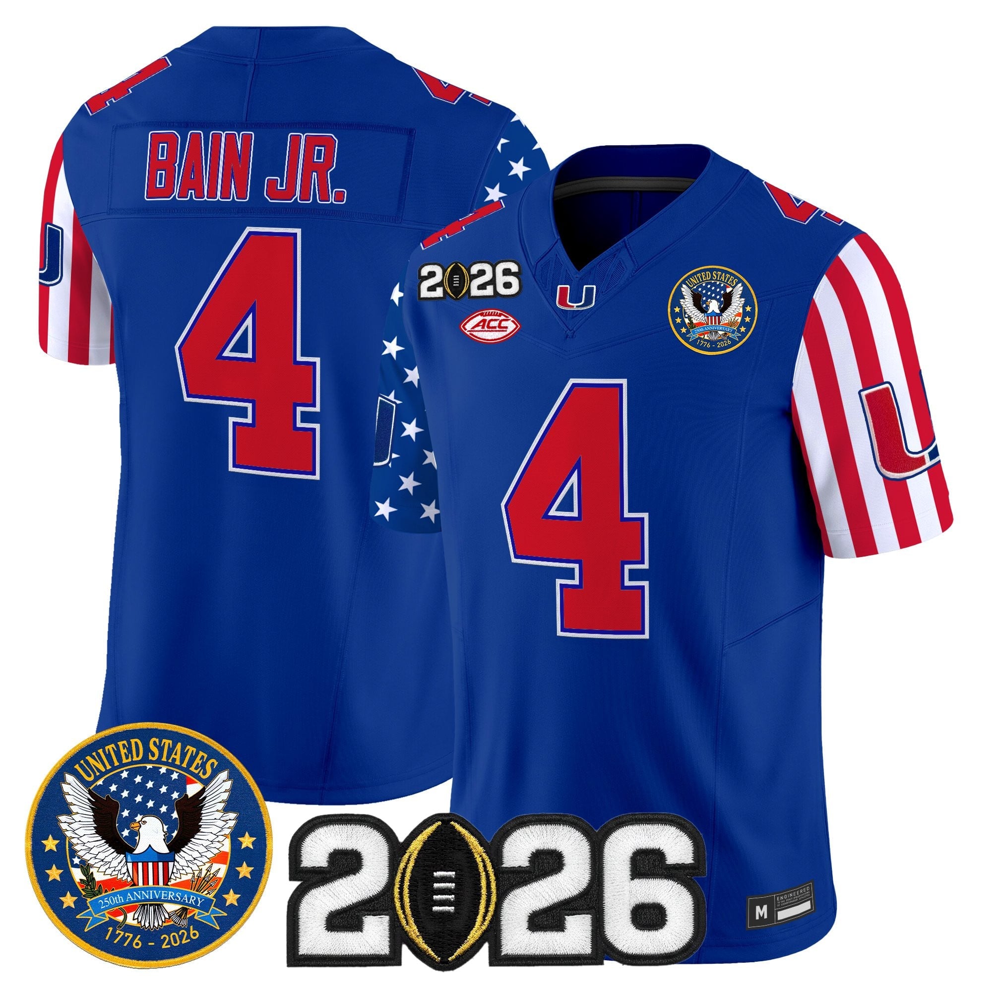 Men's Miami Hurricanes "America250 Edition" Vapor Limited Jersey - 2026 CFP Final Patch - All Stitched