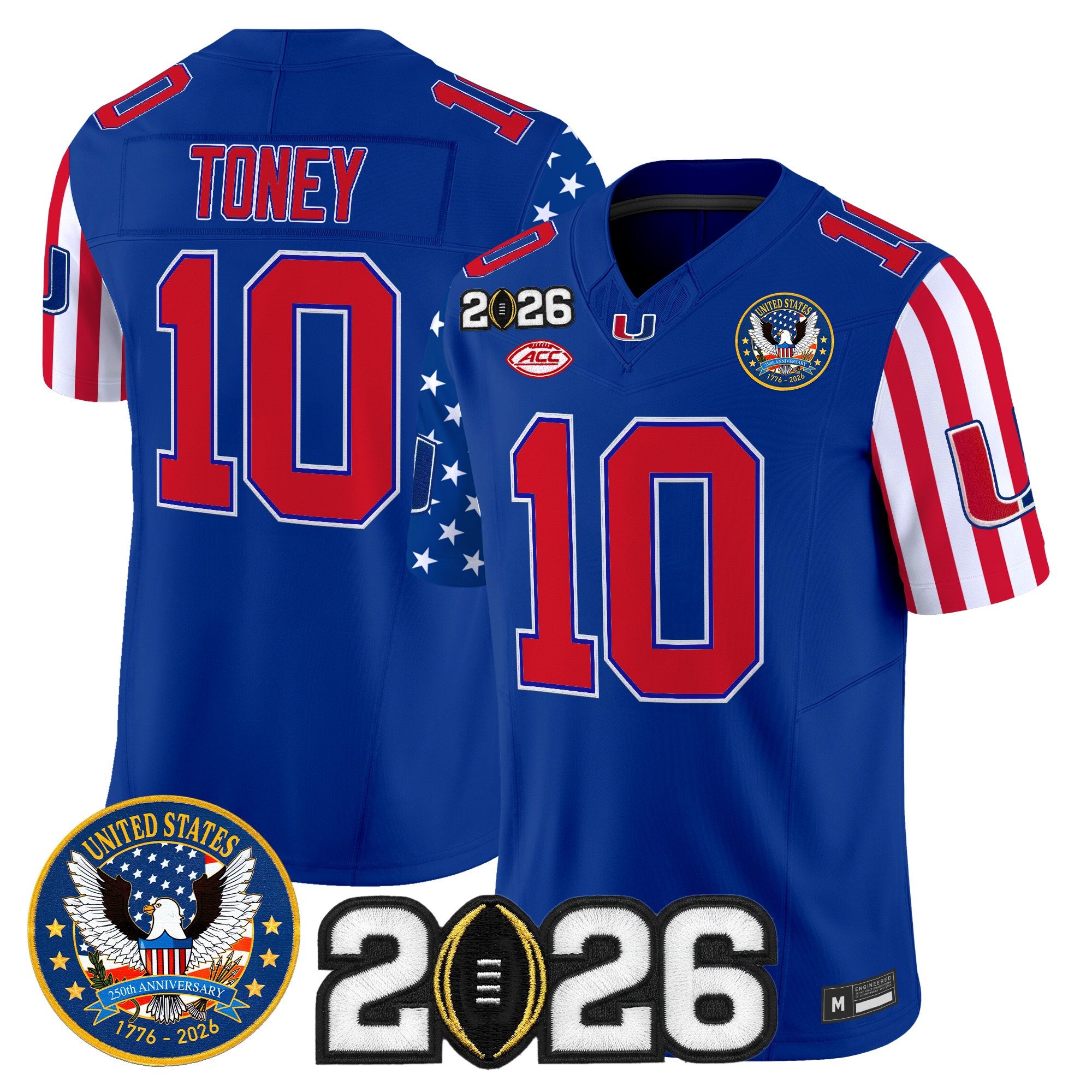 Men's Miami Hurricanes "America250 Edition" Vapor Limited Jersey - 2026 CFP Final Patch - All Stitched