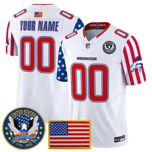 Denver Broncos "America250 Edition" Vapor Limited Custom Jersey V2 - All Stitched