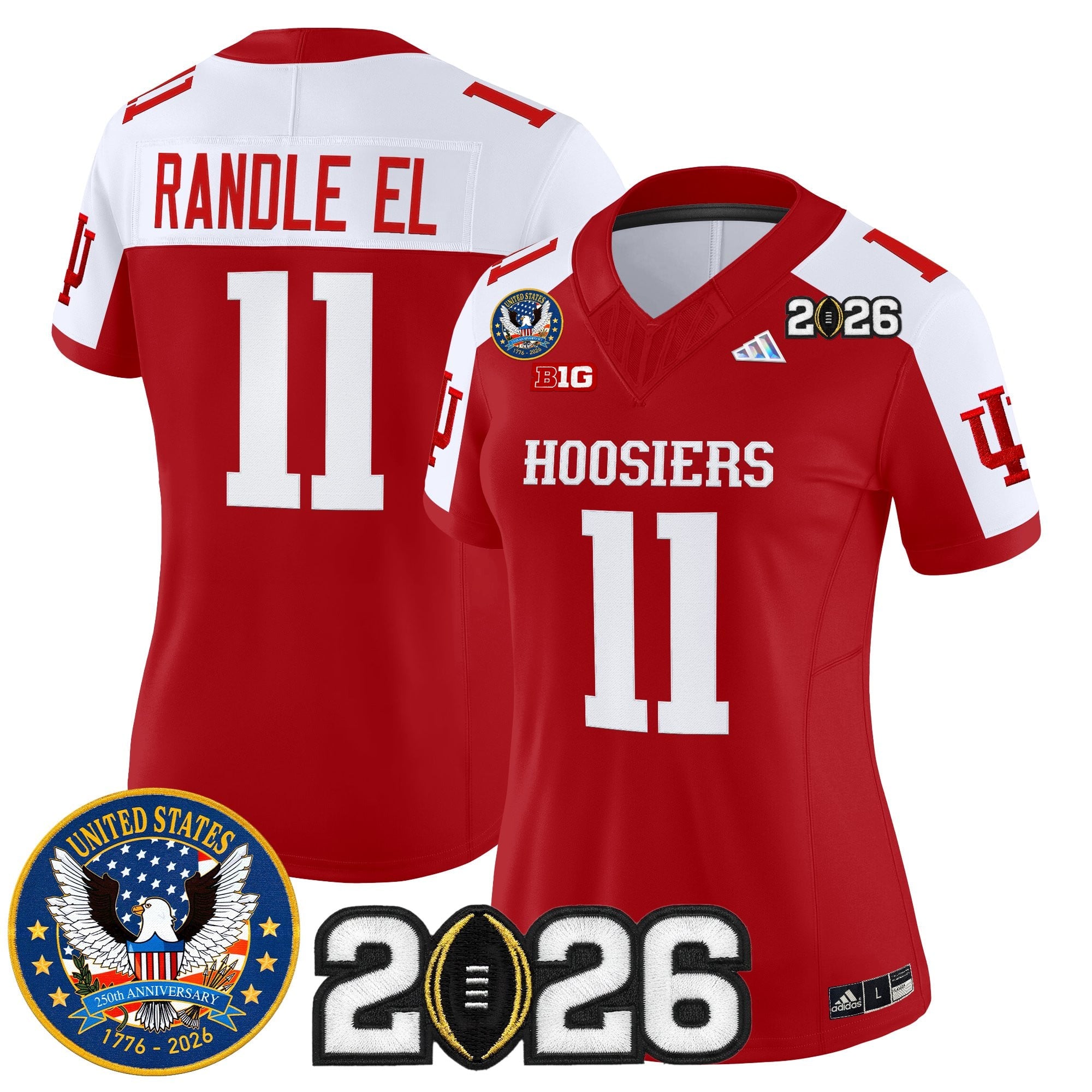 Women's Indiana Hoosiers "United States 250th Anniversary Patch" Vapor Limited Jersey - All Stitched