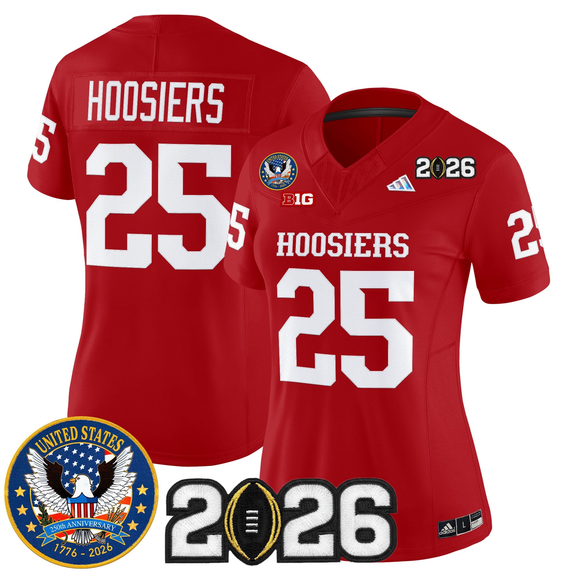 Women's Indiana Hoosiers "United States 250th Anniversary Patch" Vapor Limited Jersey - All Stitched