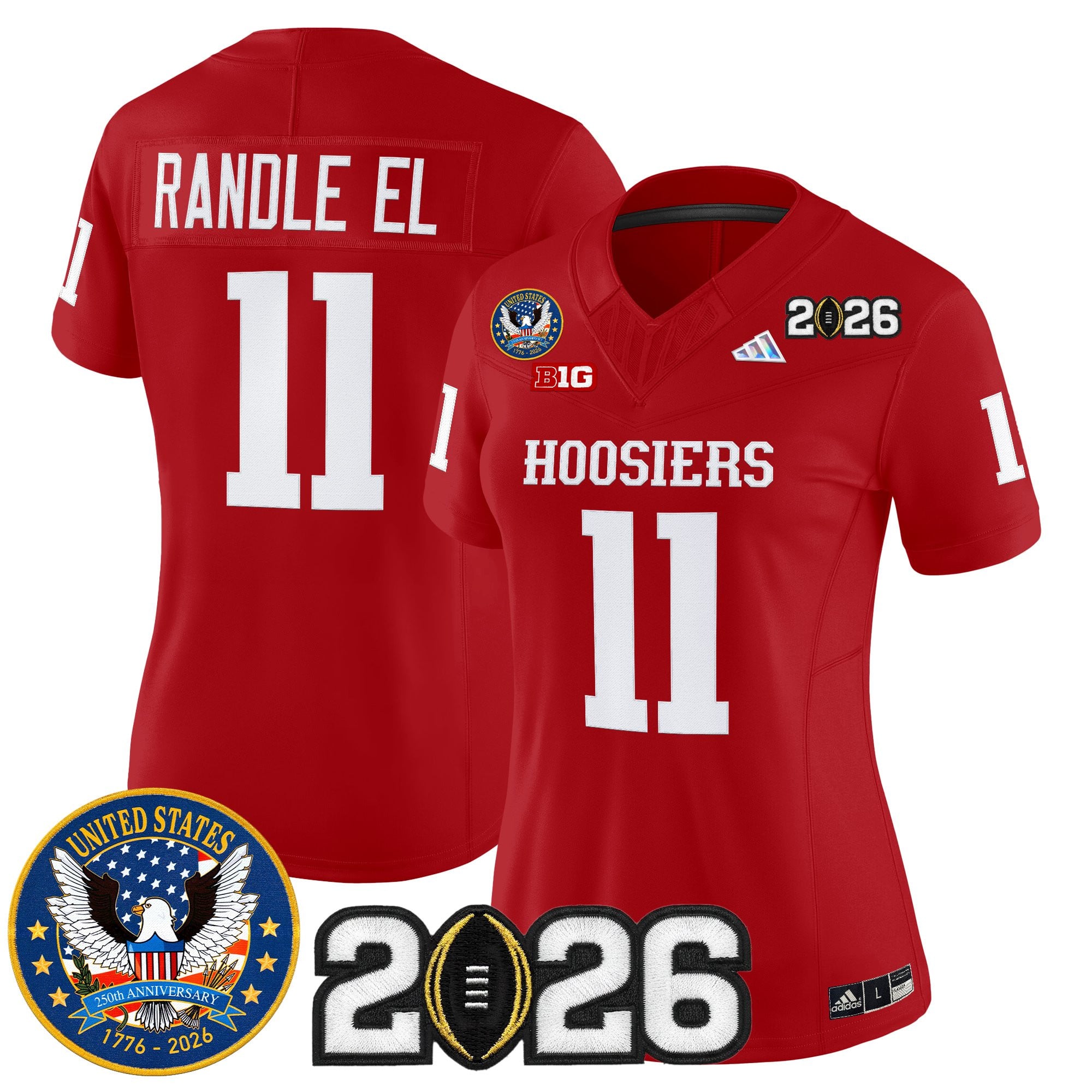 Women's Indiana Hoosiers "United States 250th Anniversary Patch" Vapor Limited Jersey - All Stitched