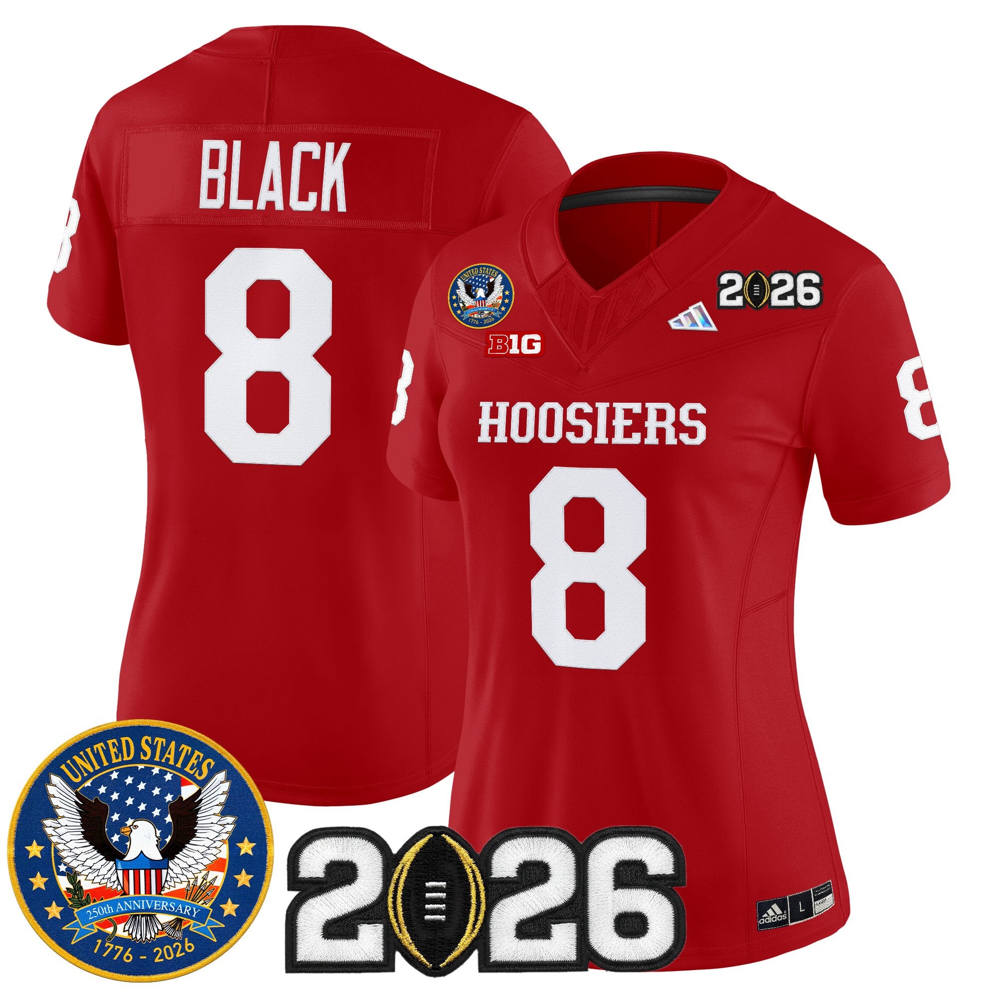 Women's Indiana Hoosiers "United States 250th Anniversary Patch" Vapor Limited Jersey - All Stitched