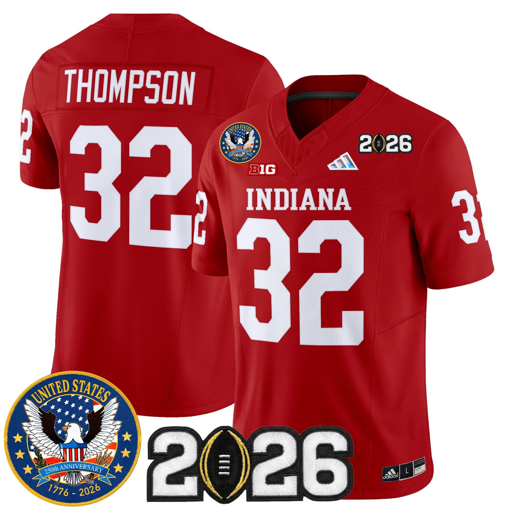 Men's Indiana Hoosiers "United States 250th Anniversary Patch" Vapor Limited Jersey V2 - All Stitched