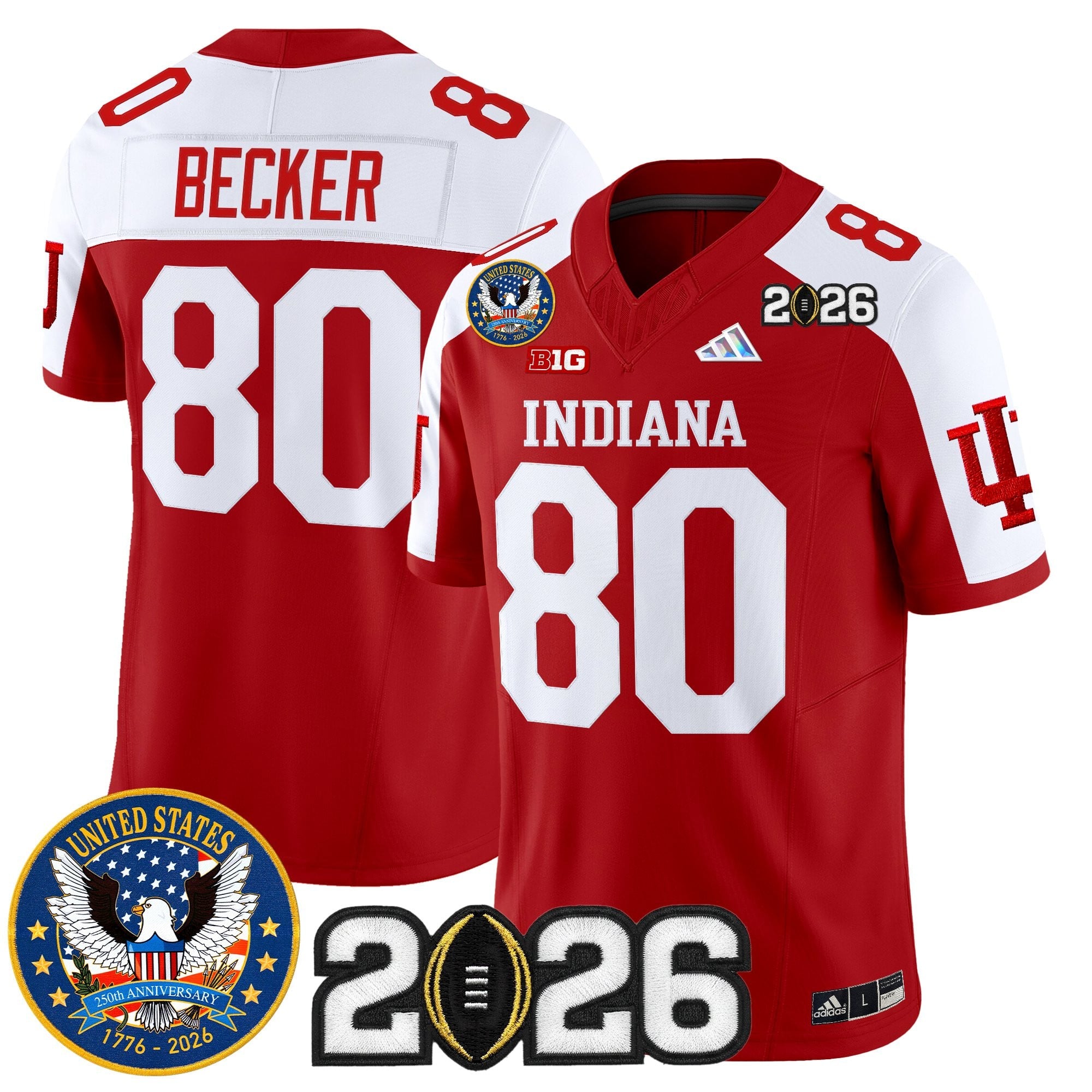 Men's Indiana Hoosiers "United States 250th Anniversary Patch" Vapor Limited Jersey V2 - All Stitched
