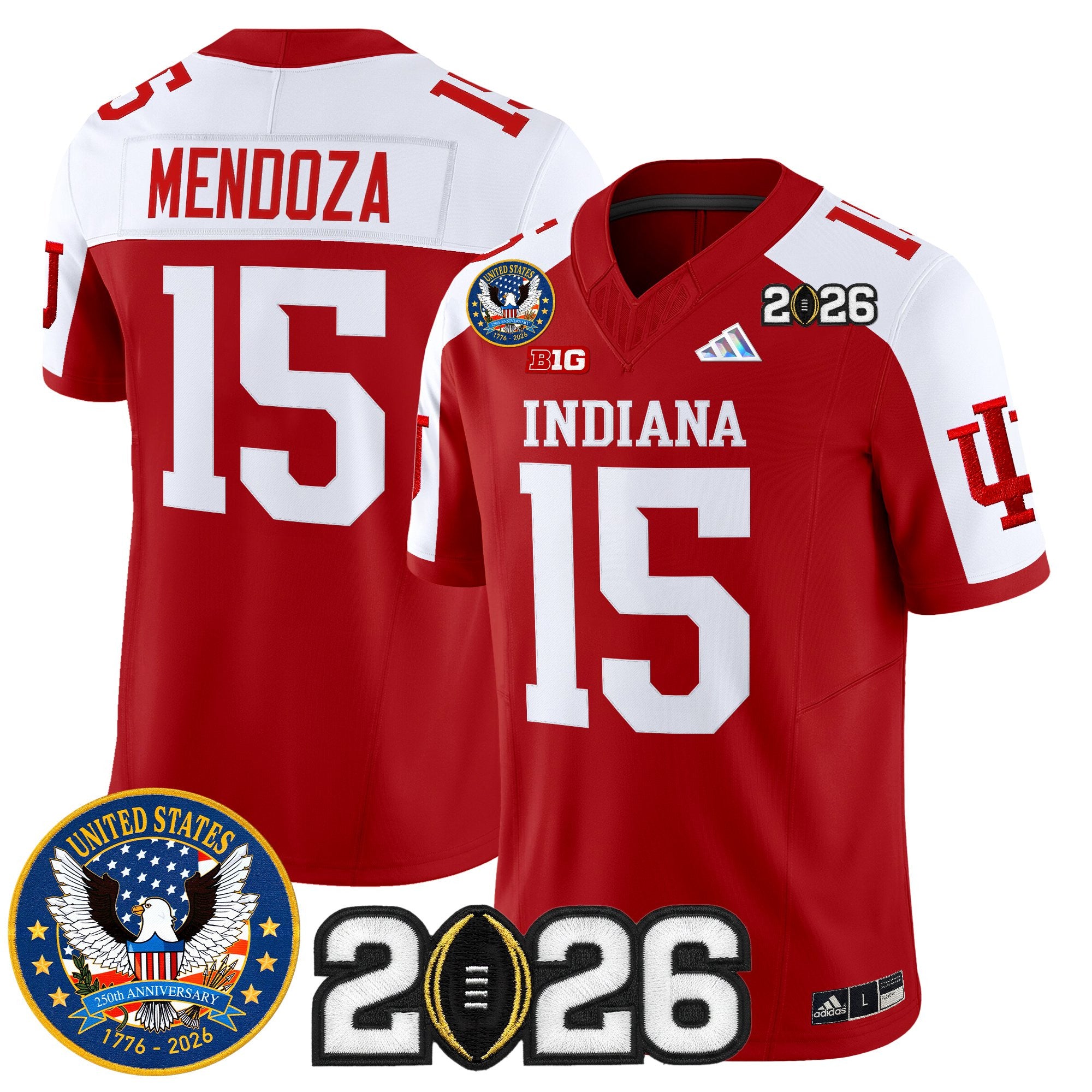 Men's Indiana Hoosiers "United States 250th Anniversary Patch" Vapor Limited Jersey V2 - All Stitched