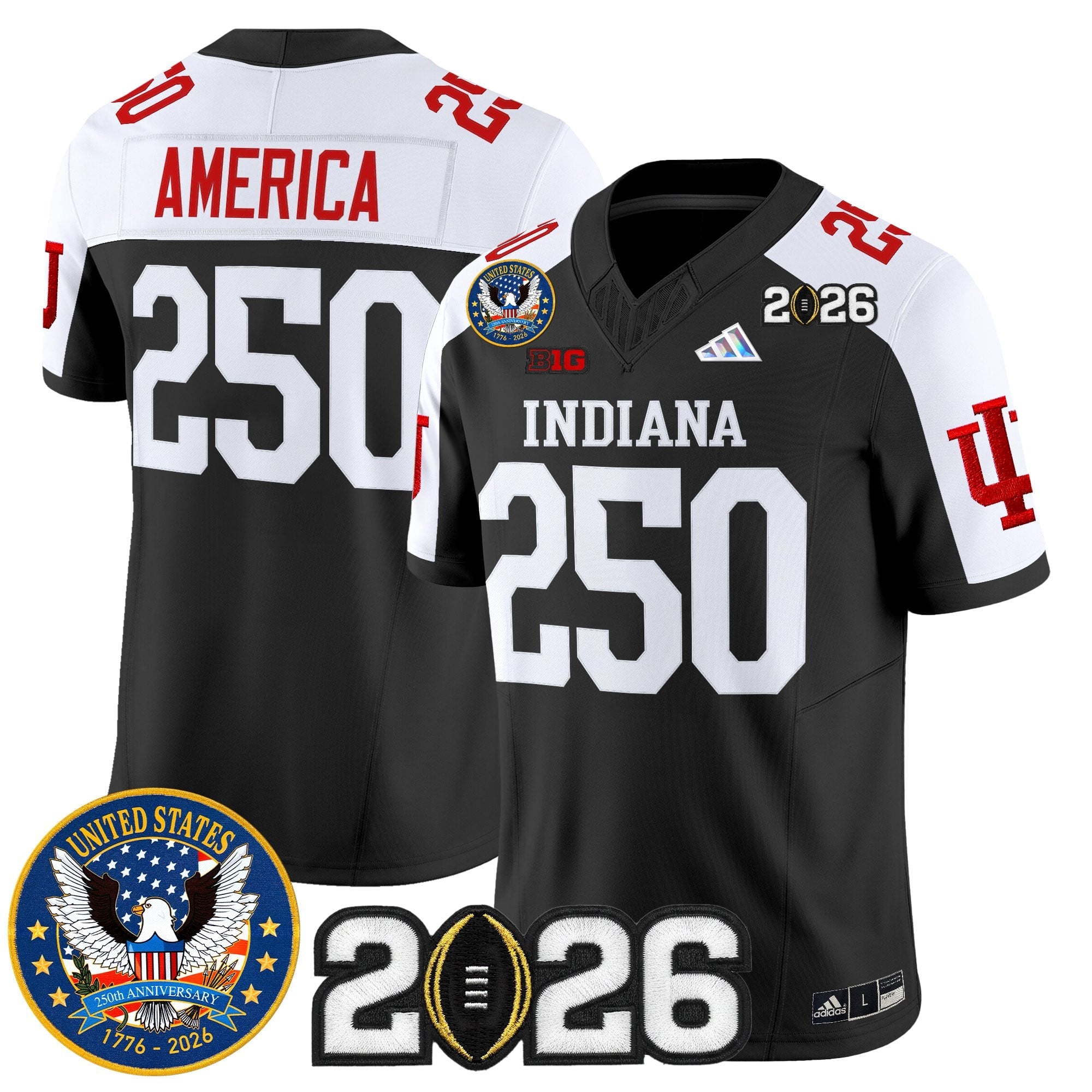 Men's Indiana Hoosiers "United States 250th Anniversary Patch" Vapor Limited Jersey V2 - All Stitched