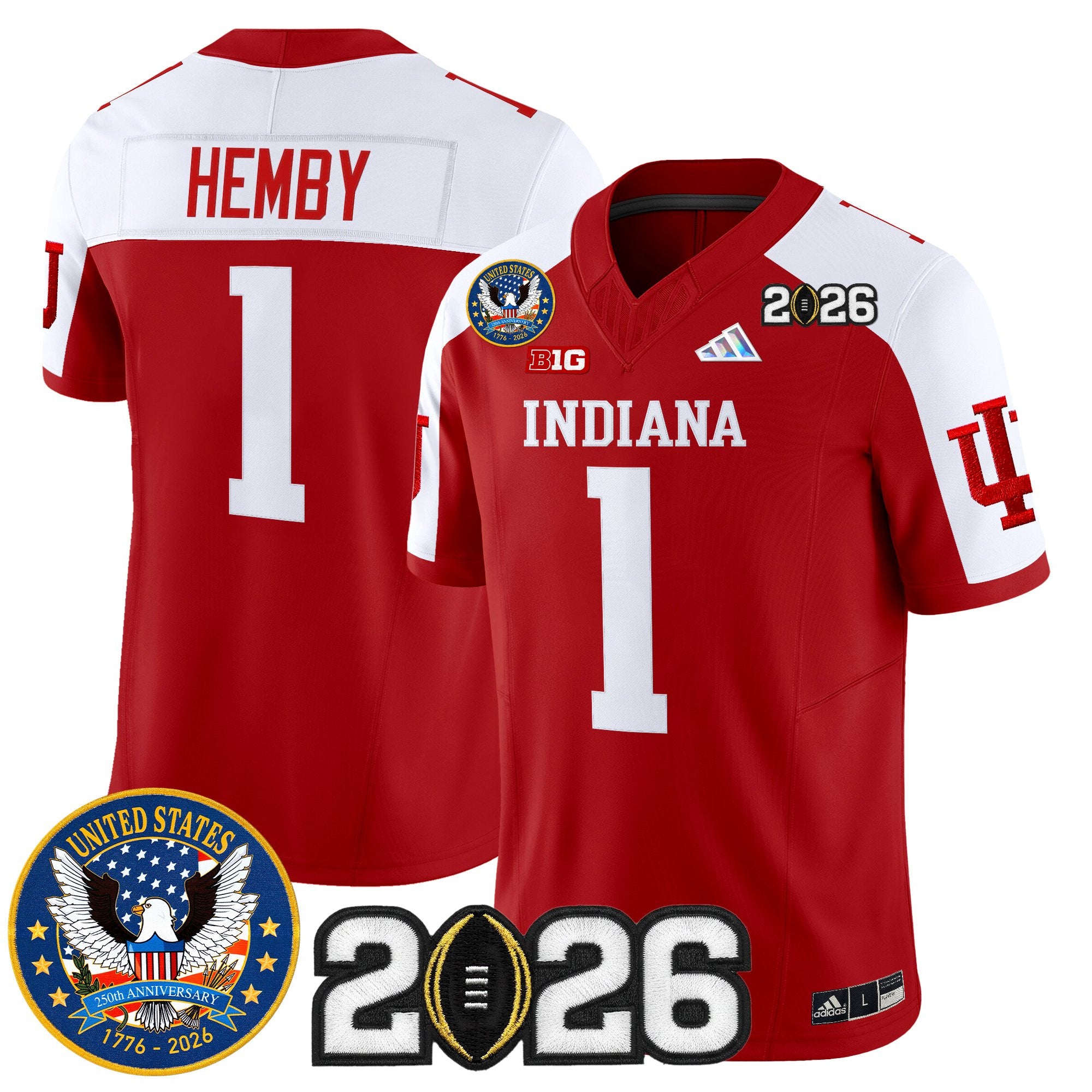 Men's Indiana Hoosiers "United States 250th Anniversary Patch" Vapor Limited Jersey V2 - All Stitched