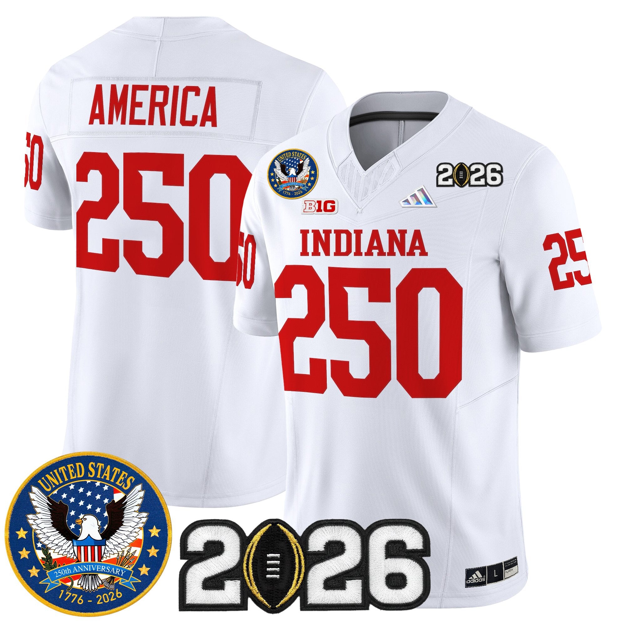 Men's Indiana Hoosiers "United States 250th Anniversary Patch" Vapor Limited Jersey V2 - All Stitched
