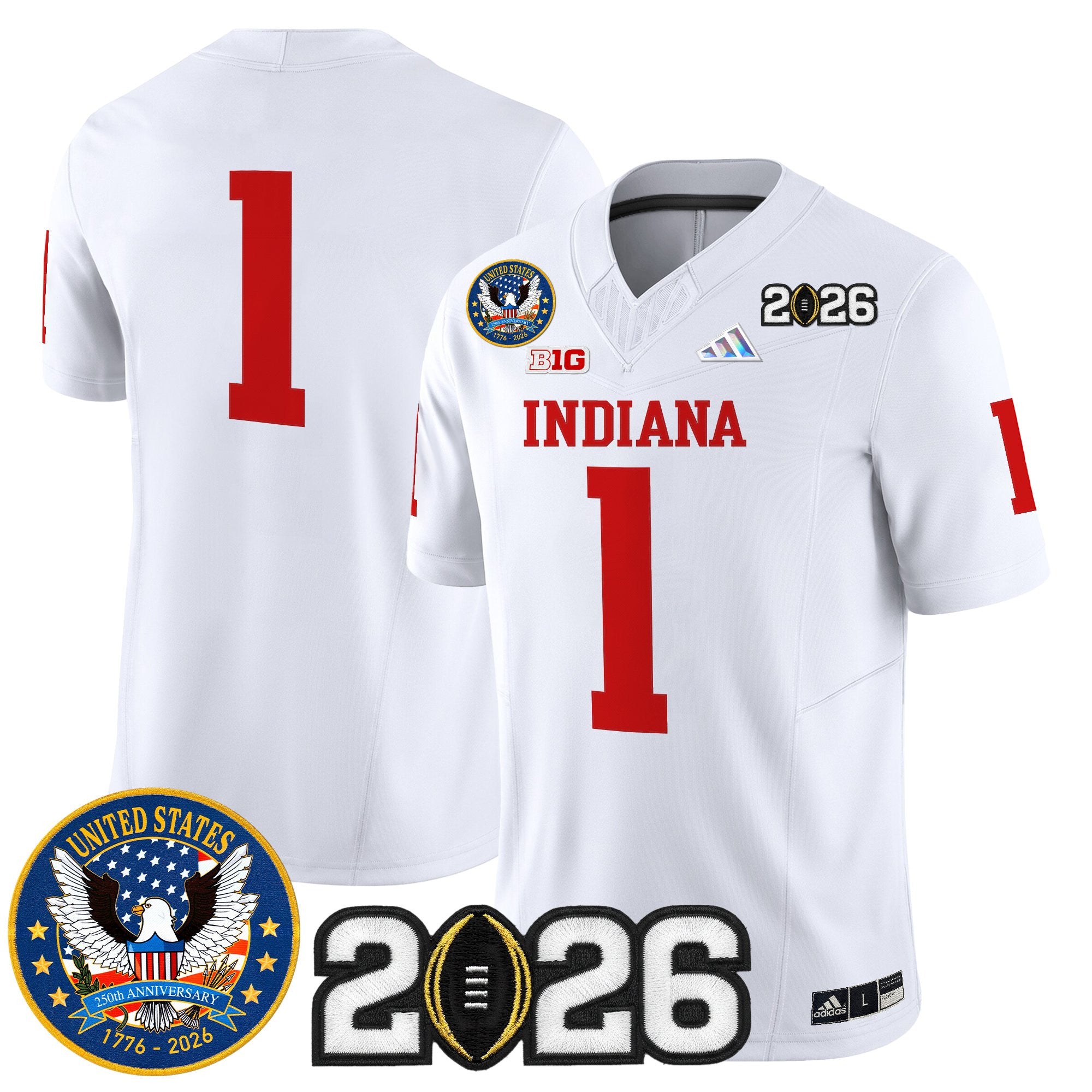 Men's Indiana Hoosiers "United States 250th Anniversary Patch" Vapor Limited Jersey V2 - All Stitched