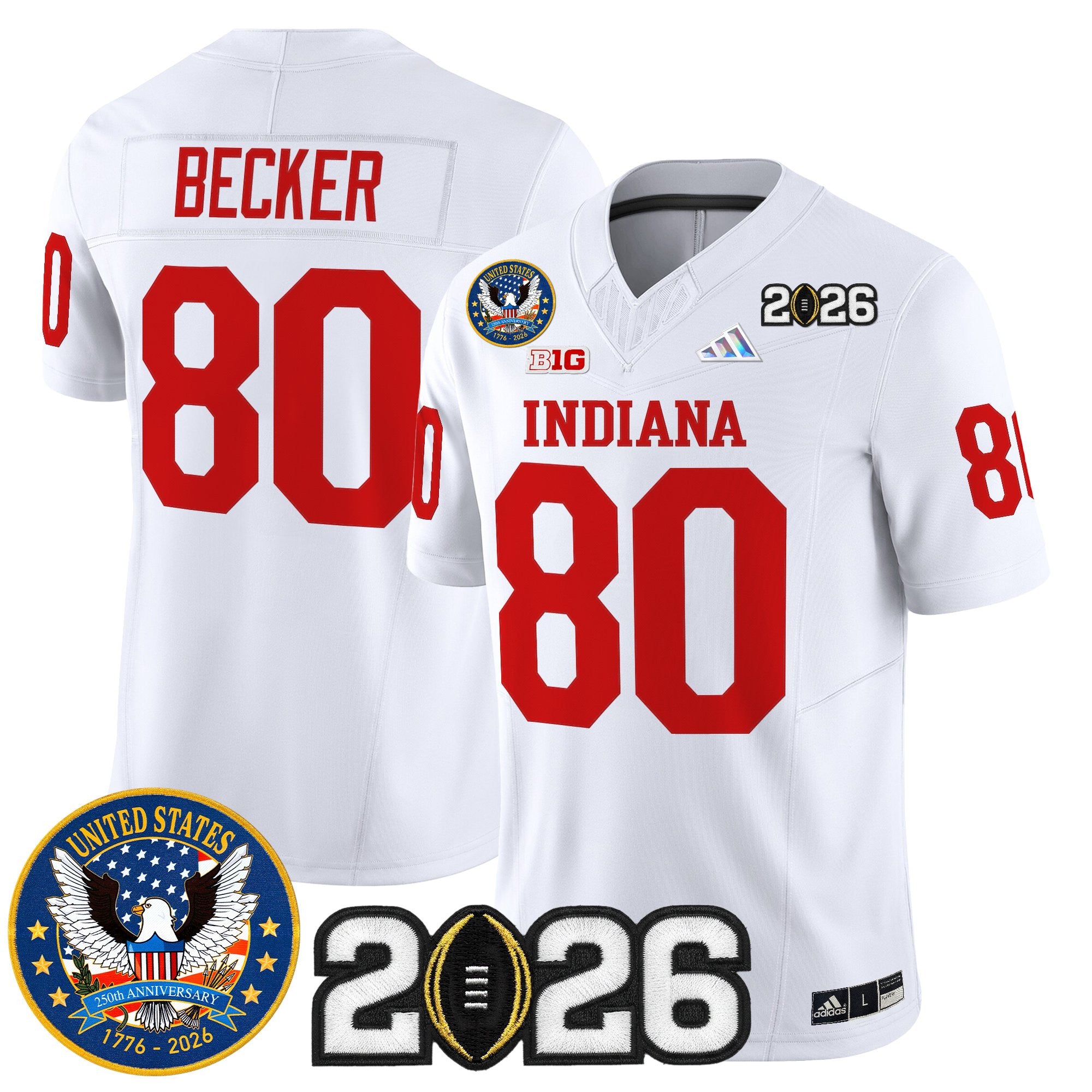 Men's Indiana Hoosiers "United States 250th Anniversary Patch" Vapor Limited Jersey V2 - All Stitched