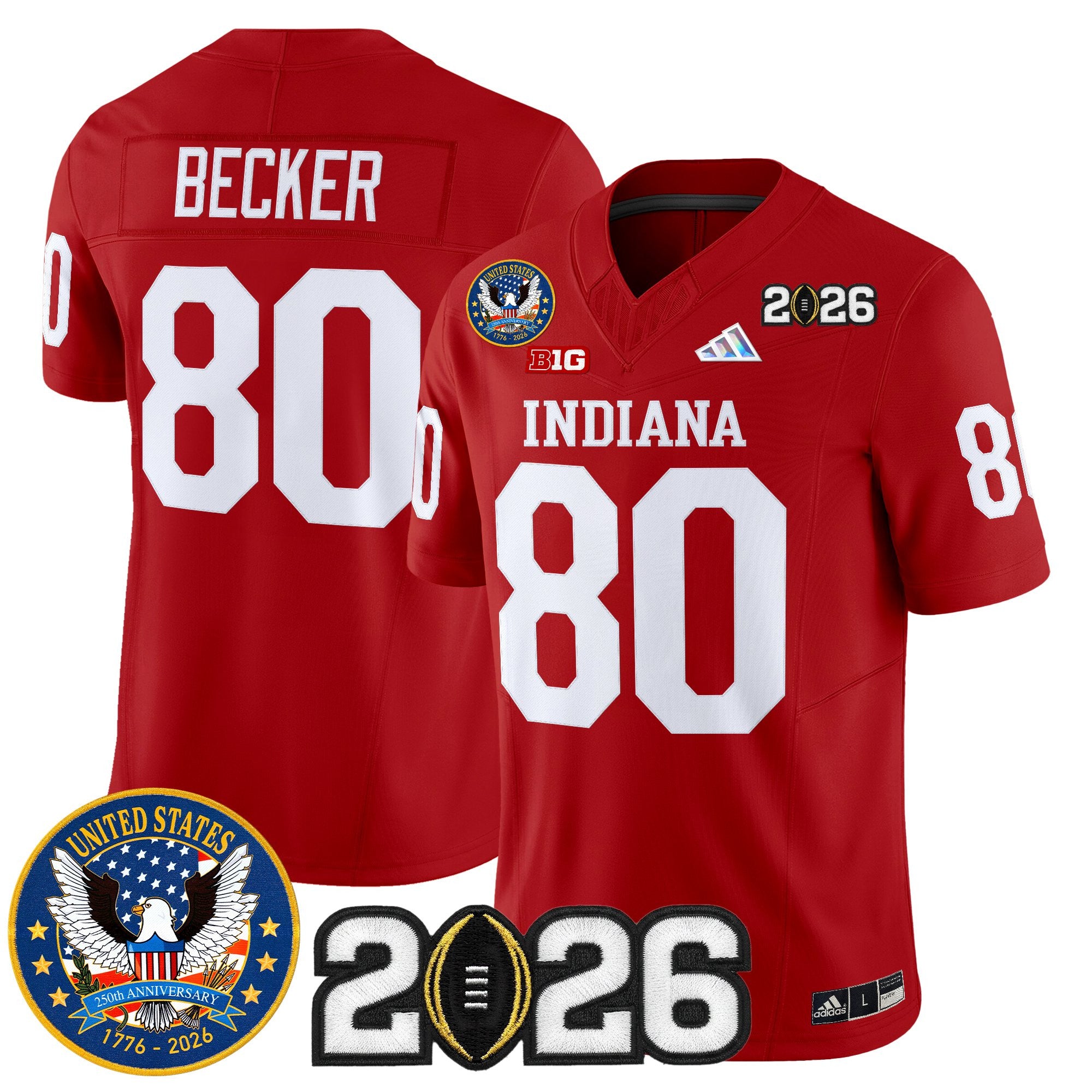 Men's Indiana Hoosiers "United States 250th Anniversary Patch" Vapor Limited Jersey V2 - All Stitched