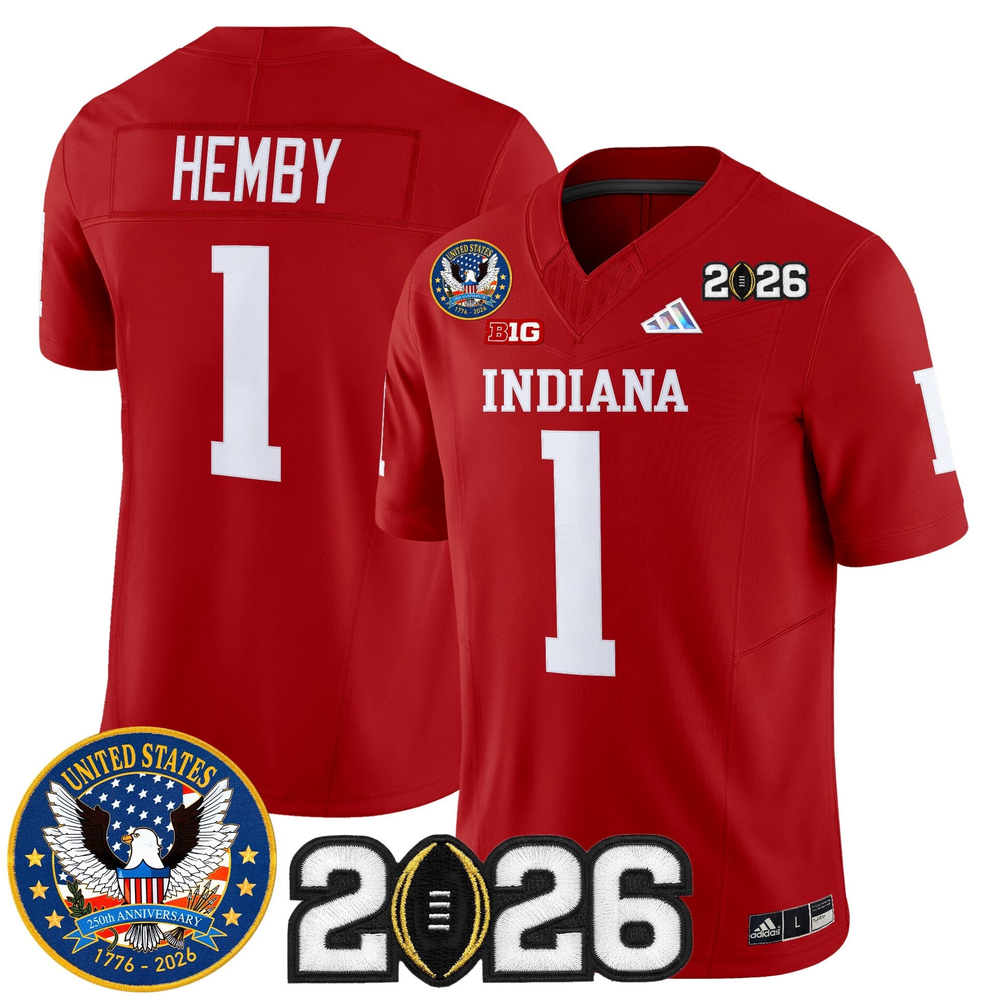 Men's Indiana Hoosiers "United States 250th Anniversary Patch" Vapor Limited Jersey V2 - All Stitched