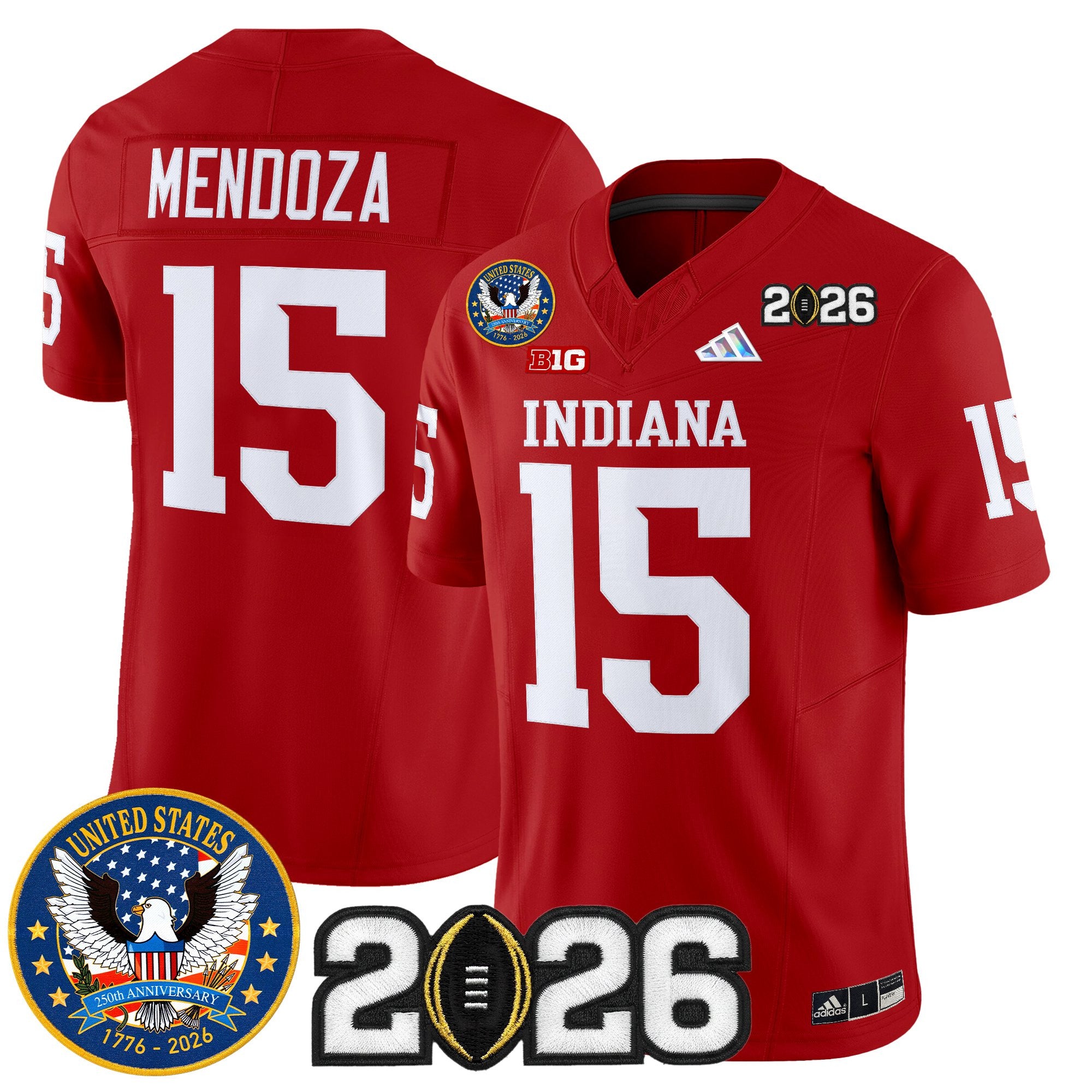 Men's Indiana Hoosiers "United States 250th Anniversary Patch" Vapor Limited Jersey V2 - All Stitched