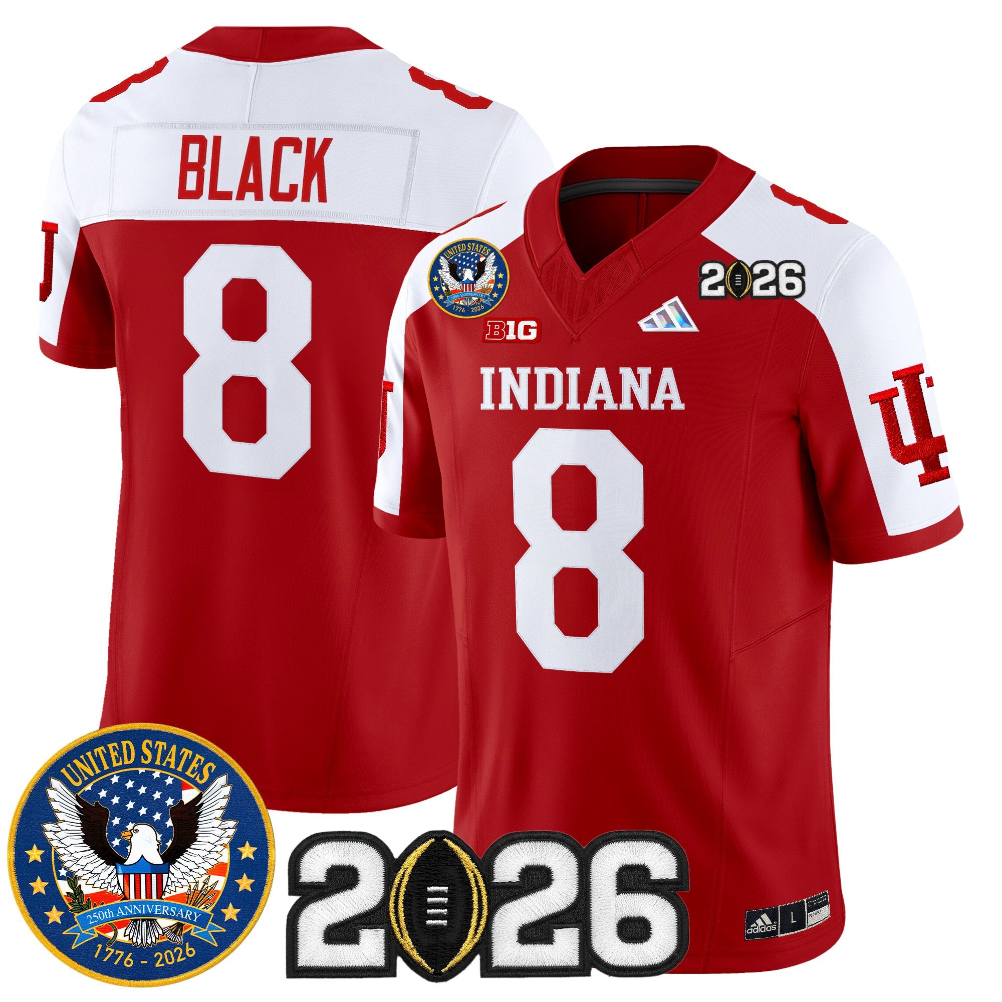 Men's Indiana Hoosiers "United States 250th Anniversary Patch" Vapor Limited Jersey V2 - All Stitched