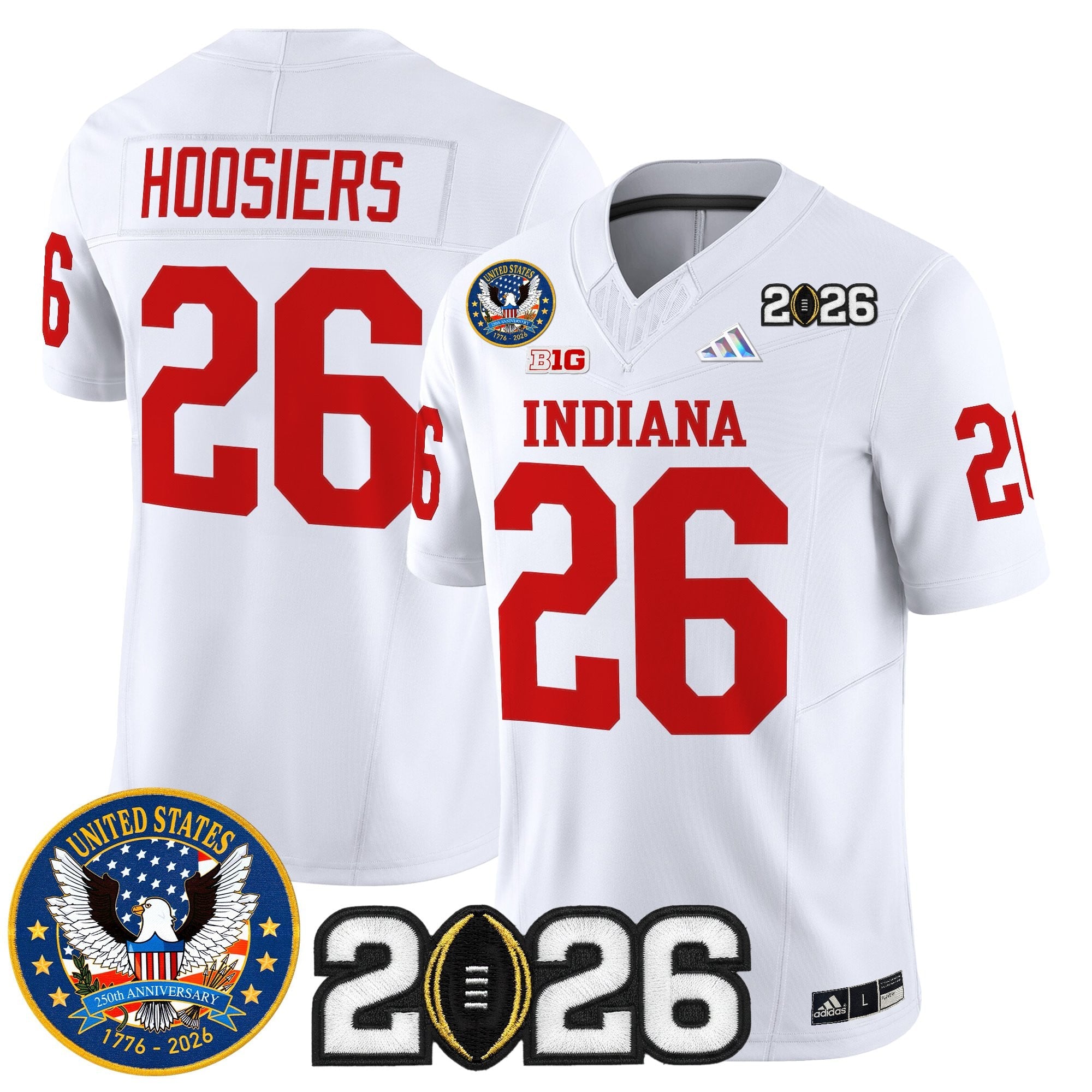 Men's Indiana Hoosiers "United States 250th Anniversary Patch" Vapor Limited Jersey V2 - All Stitched