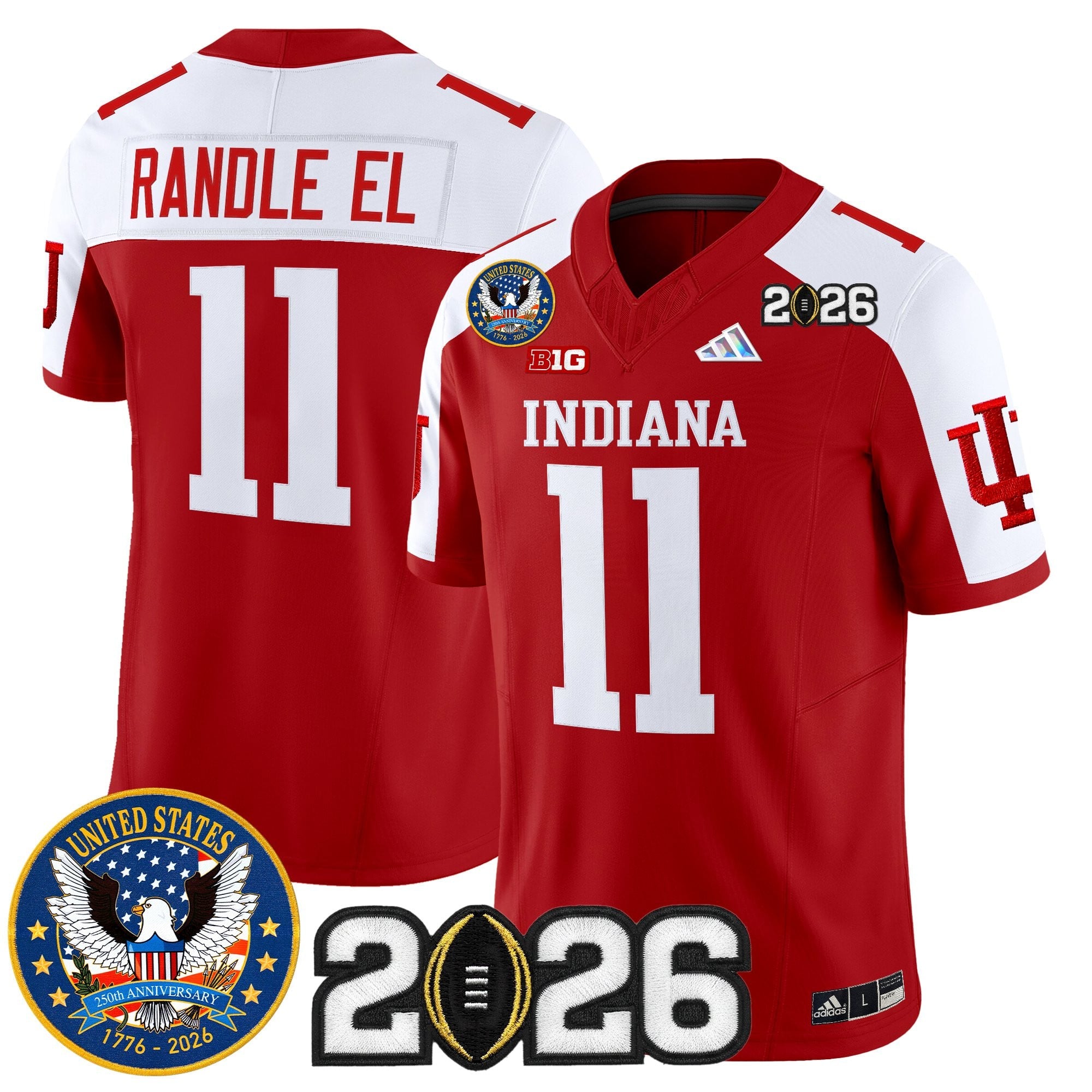Men's Indiana Hoosiers "United States 250th Anniversary Patch" Vapor Limited Jersey V2 - All Stitched