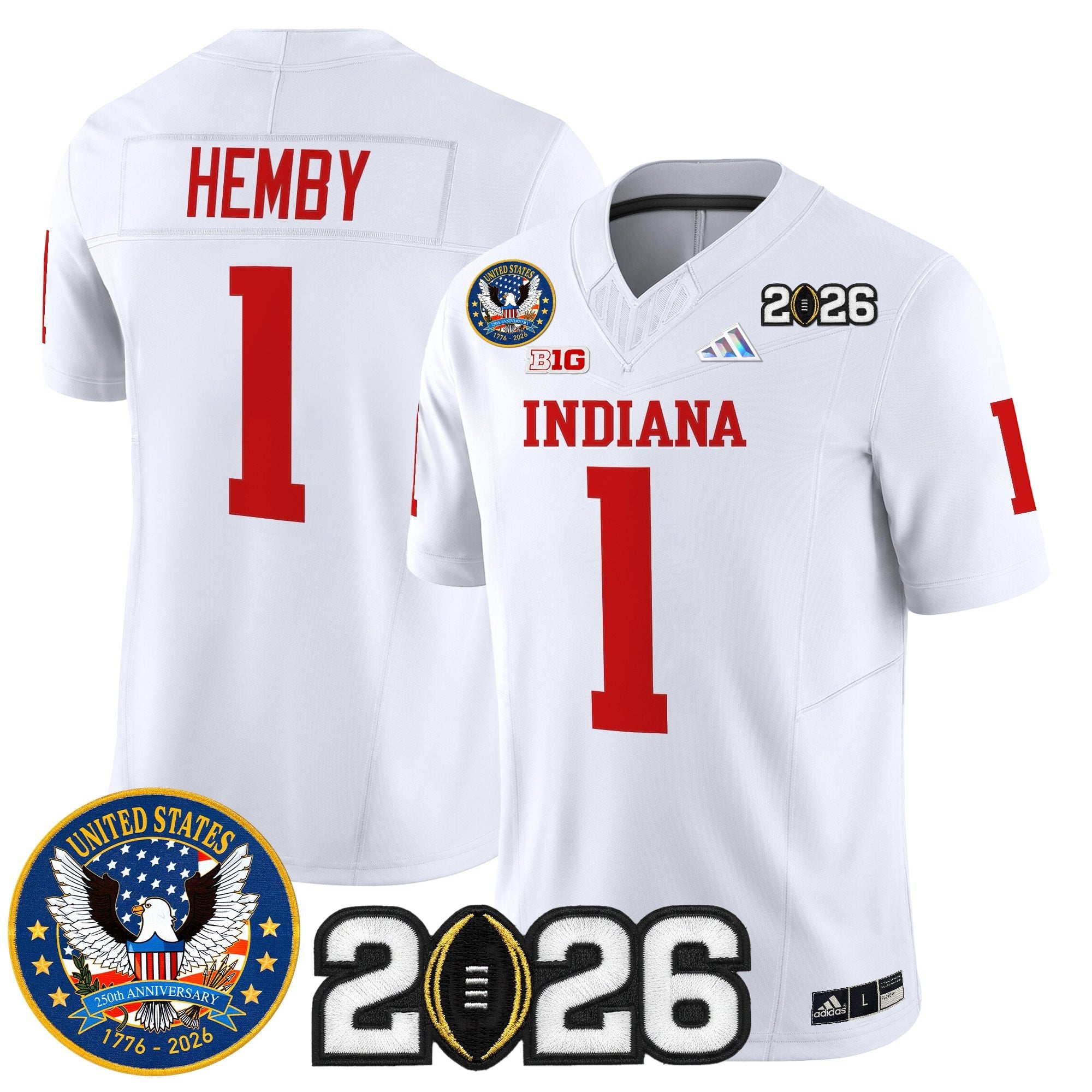 Men's Indiana Hoosiers "United States 250th Anniversary Patch" Vapor Limited Jersey V2 - All Stitched