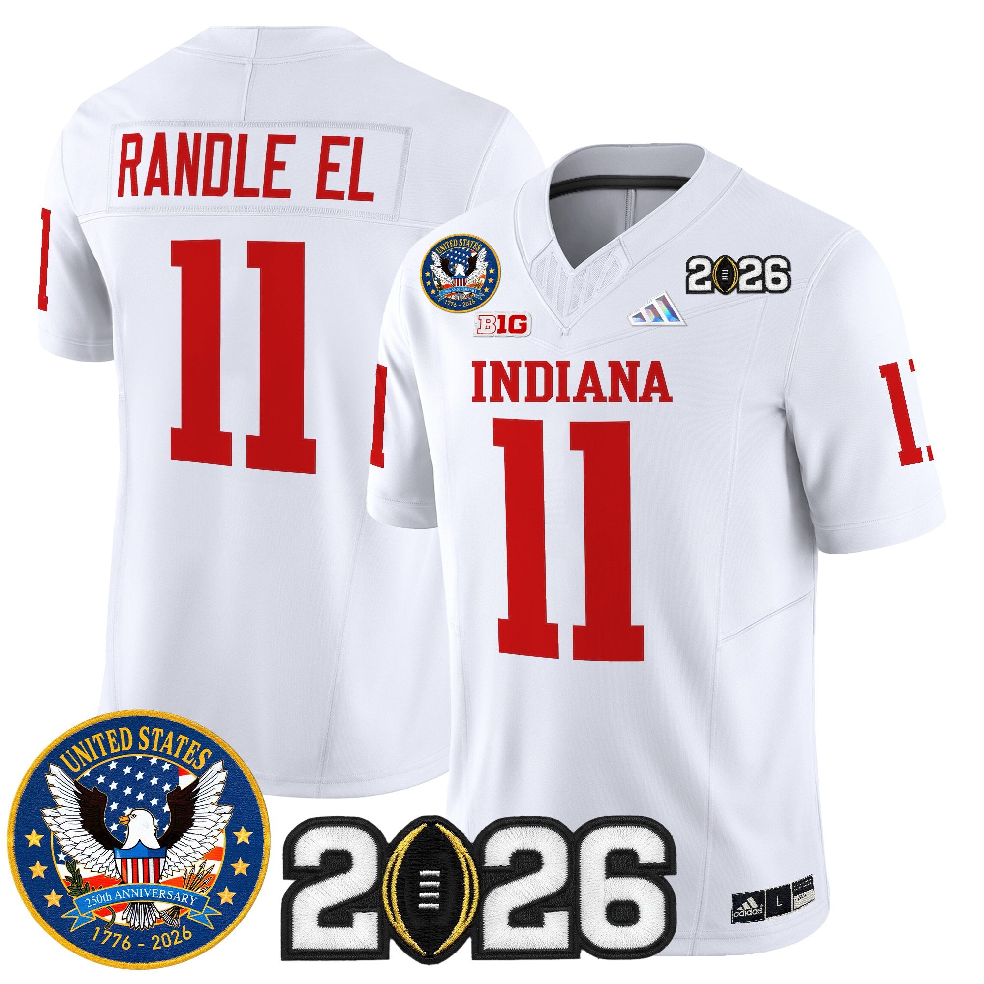 Men's Indiana Hoosiers "United States 250th Anniversary Patch" Vapor Limited Jersey V2 - All Stitched