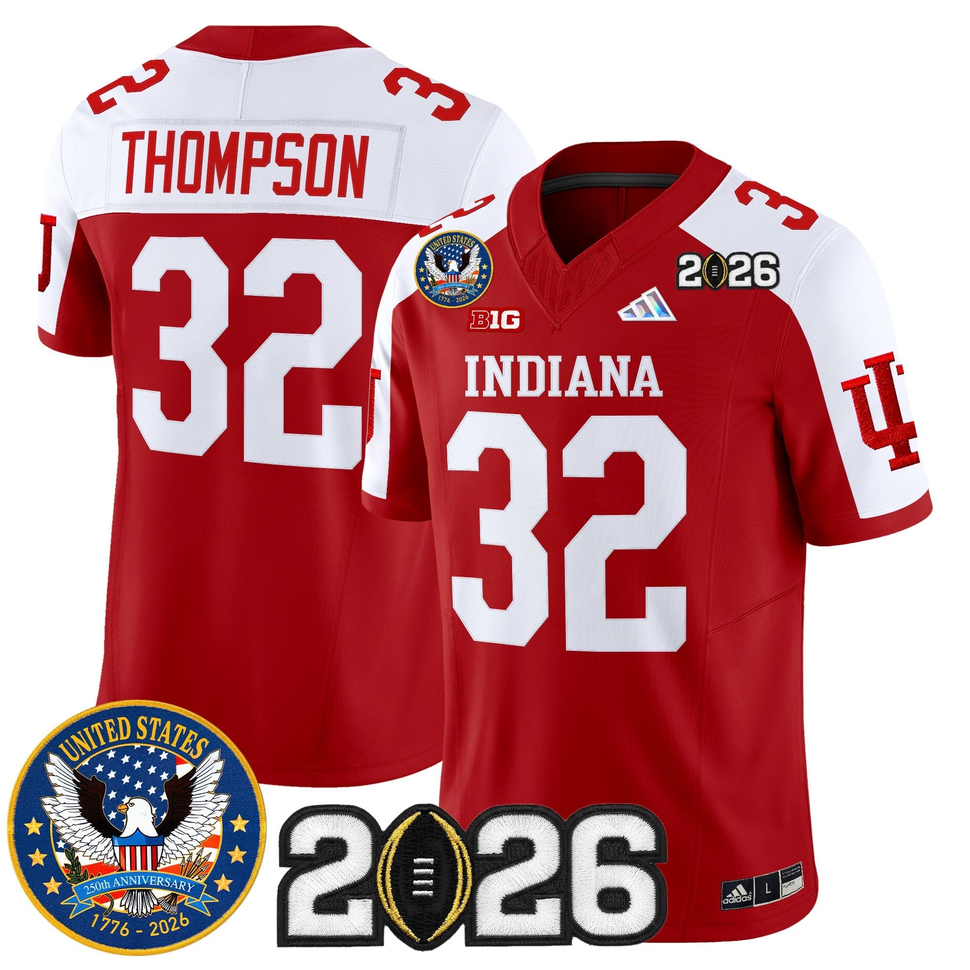 Men's Indiana Hoosiers "United States 250th Anniversary Patch" Vapor Limited Jersey V2 - All Stitched
