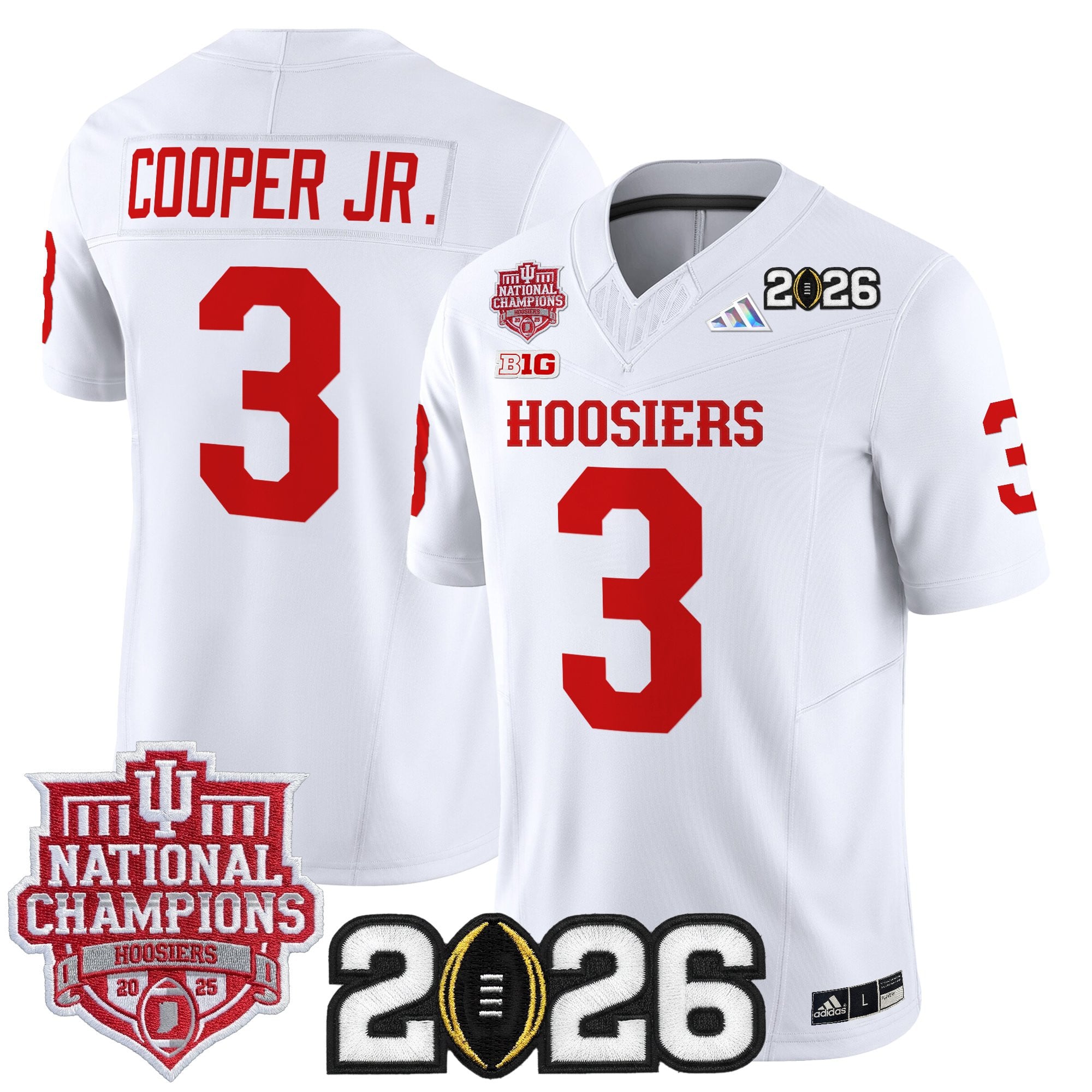 Men's Indiana Hoosiers 2025 National Champions & 2026 CFP Final Patch Vapor Limited Jersey - All Stitched